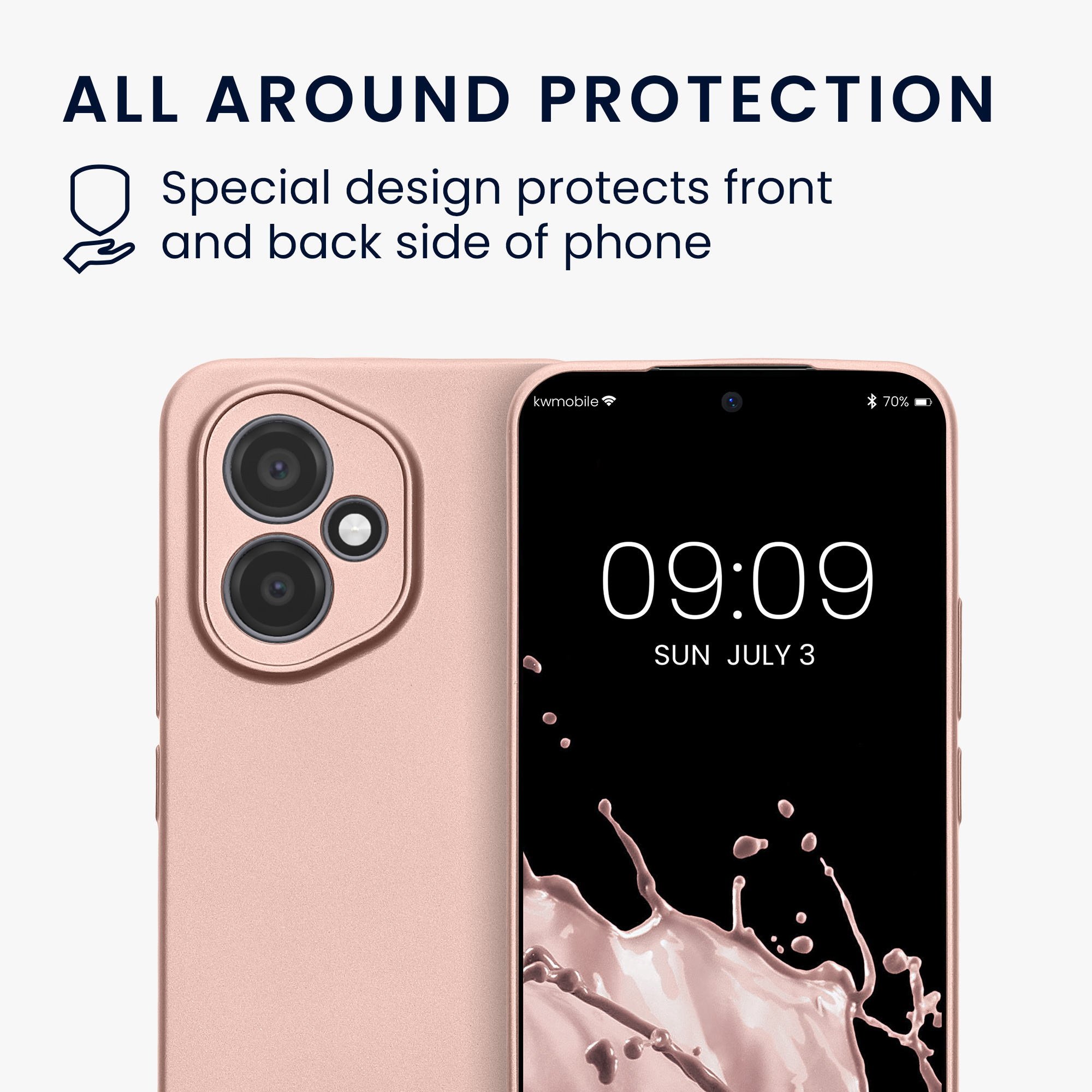 Kryt na mobil HONOR 400 kwmobile TPU metalický metalická růžová zlatá