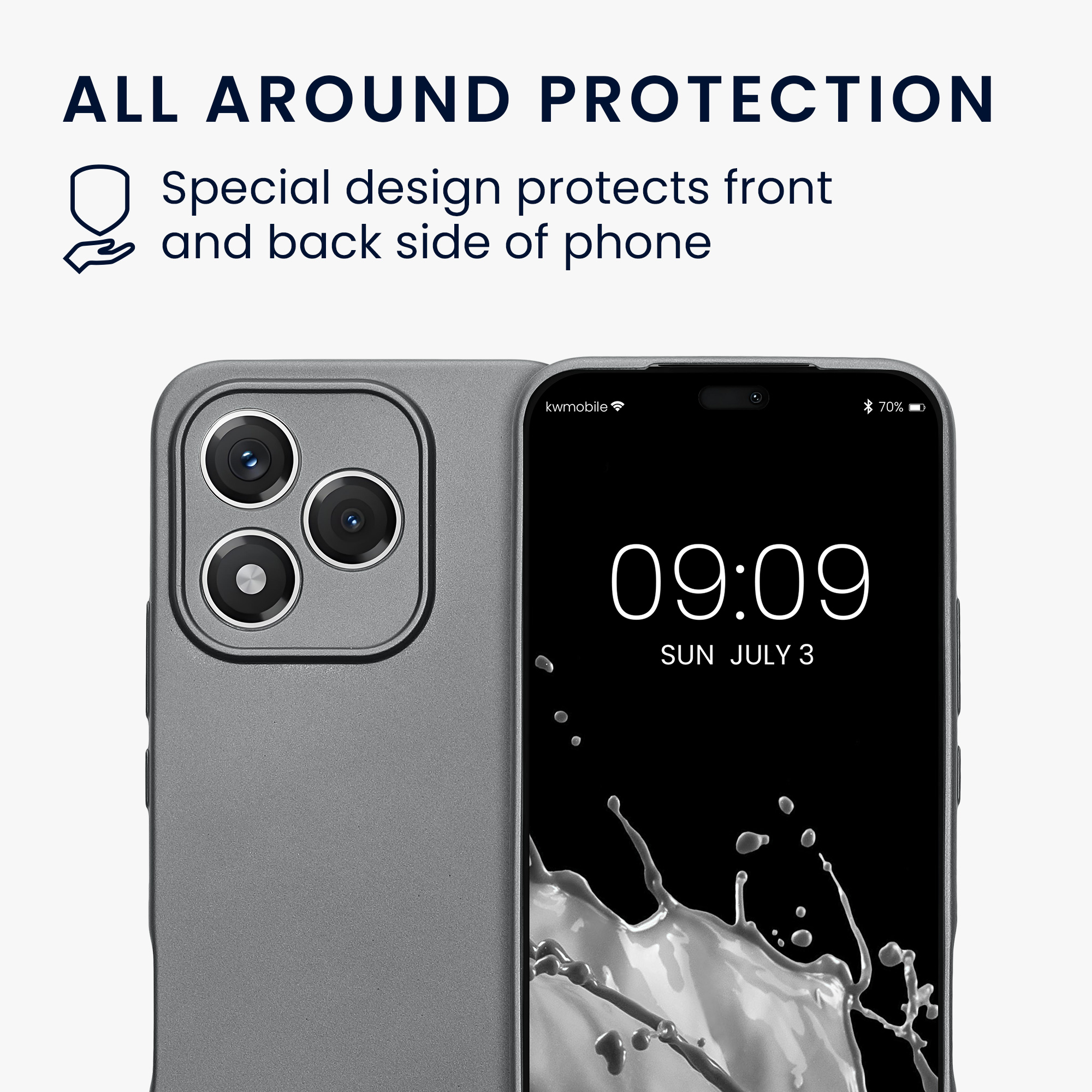 Kryt na mobil HONOR 400 Lite kwmobile TPU metalický metalická šedá