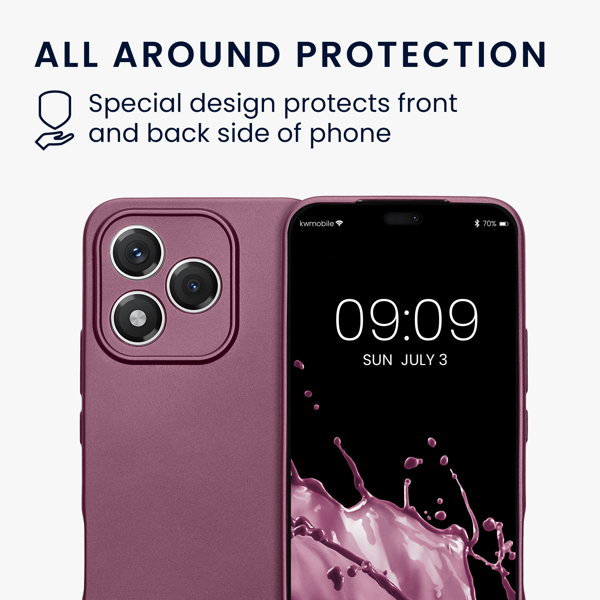 Pouzdro pro HONOR 400 Lite kwmobile metalické TPU - metalická levandulová