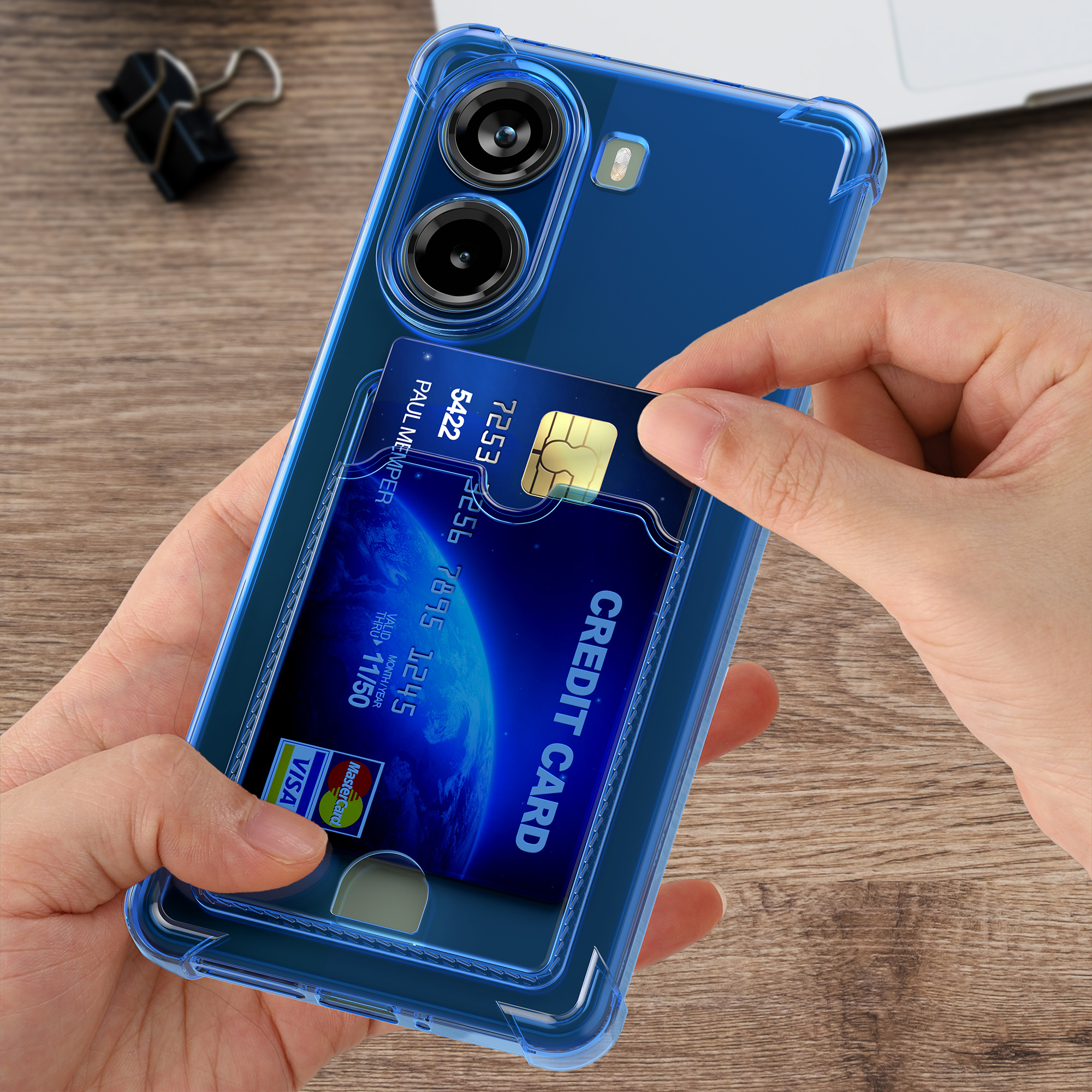 Kryt Xiaomi Poco X7 Pro 5G přihrádka karta TPU modrá kwmobile