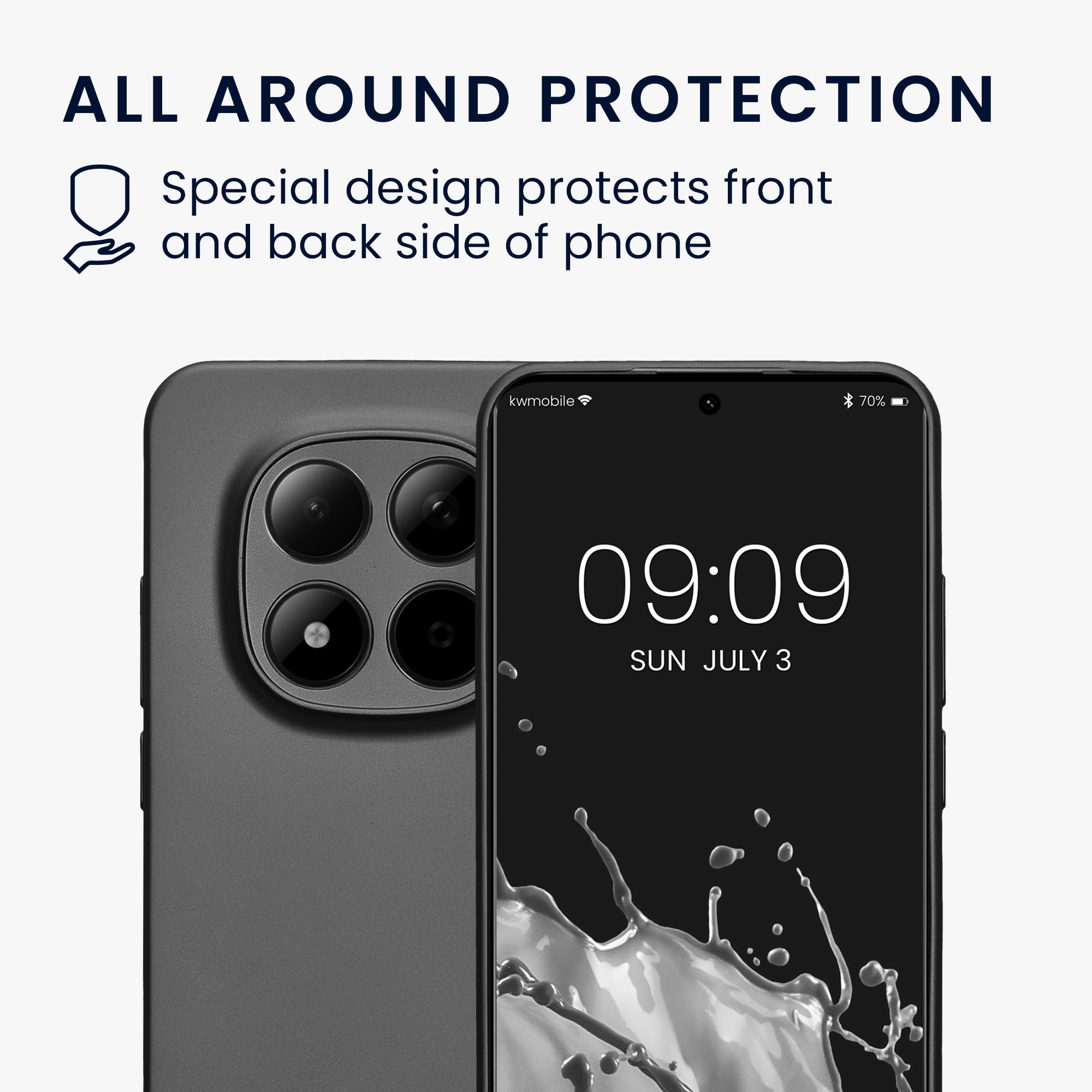 Metalický TPU kryt kwmobile pro Xiaomi Redmi Note 15 Pro 5G - metalická šedá