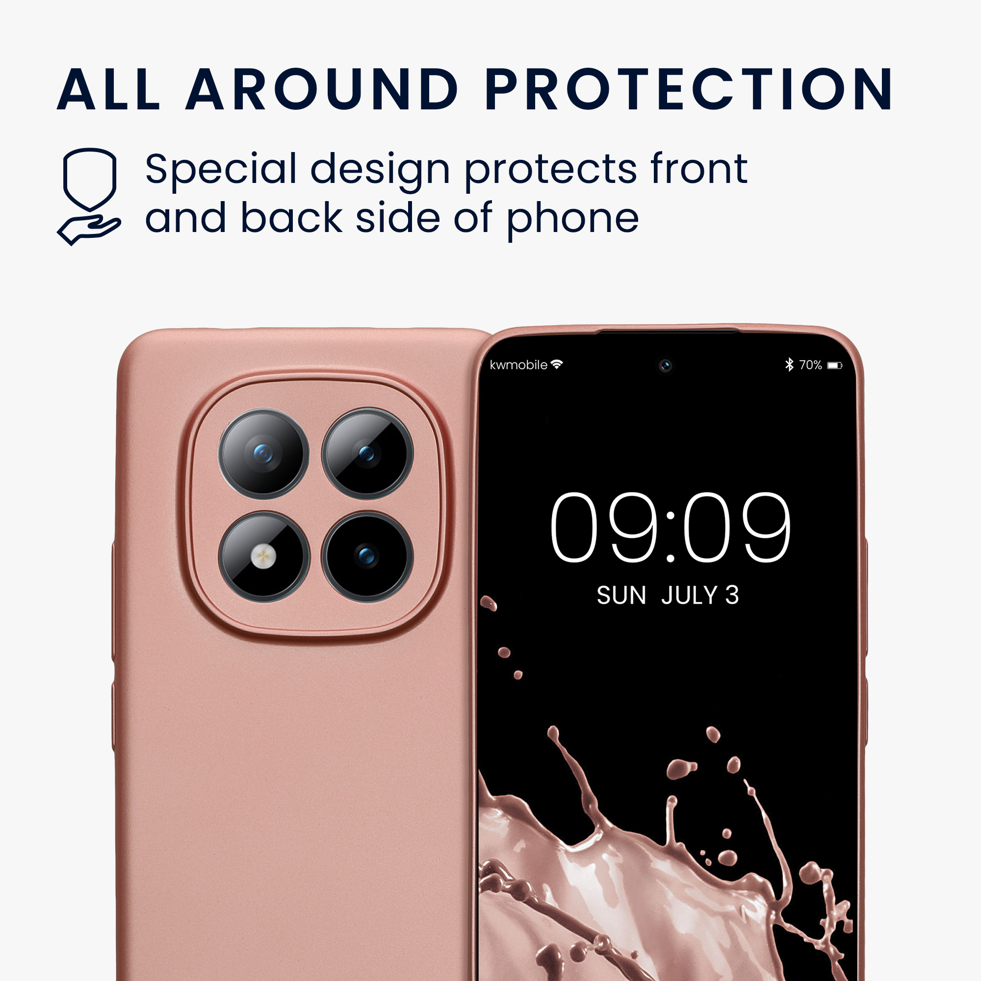 Pouzdro pro Xiaomi Redmi Note 15 Pro 4G kwmobile metalické TPU - metalická růžové zlato