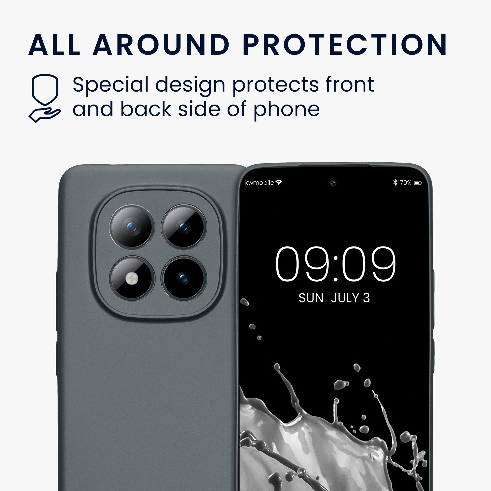 Pouzdro pro Xiaomi Redmi Note 15 Pro 4G kwmobile metalické TPU - metalická šedá