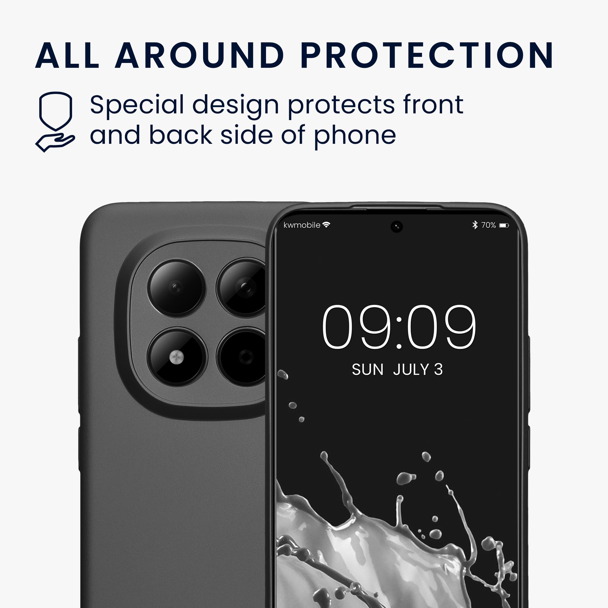 Metalický TPU kryt kwmobile pro Xiaomi Redmi Note 15 Pro+ 5G / Poco M8 Pro 5G - metalická šedá