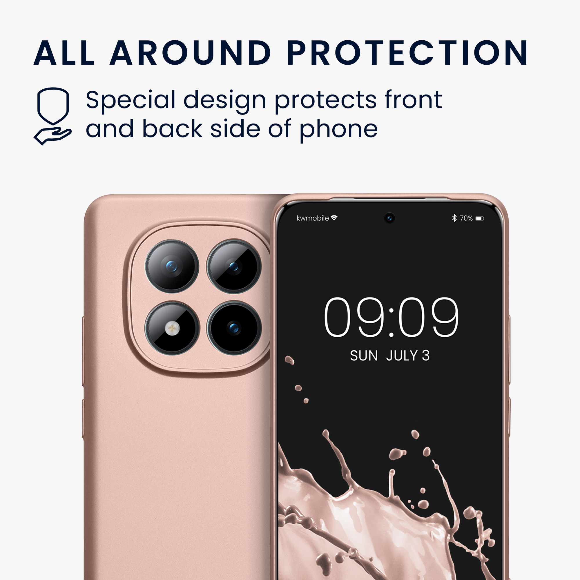 Pouzdro pro Xiaomi Redmi Note 15 4G / 5G / Poco M8 5G kwmobile metalické TPU - metalická růžové zlato