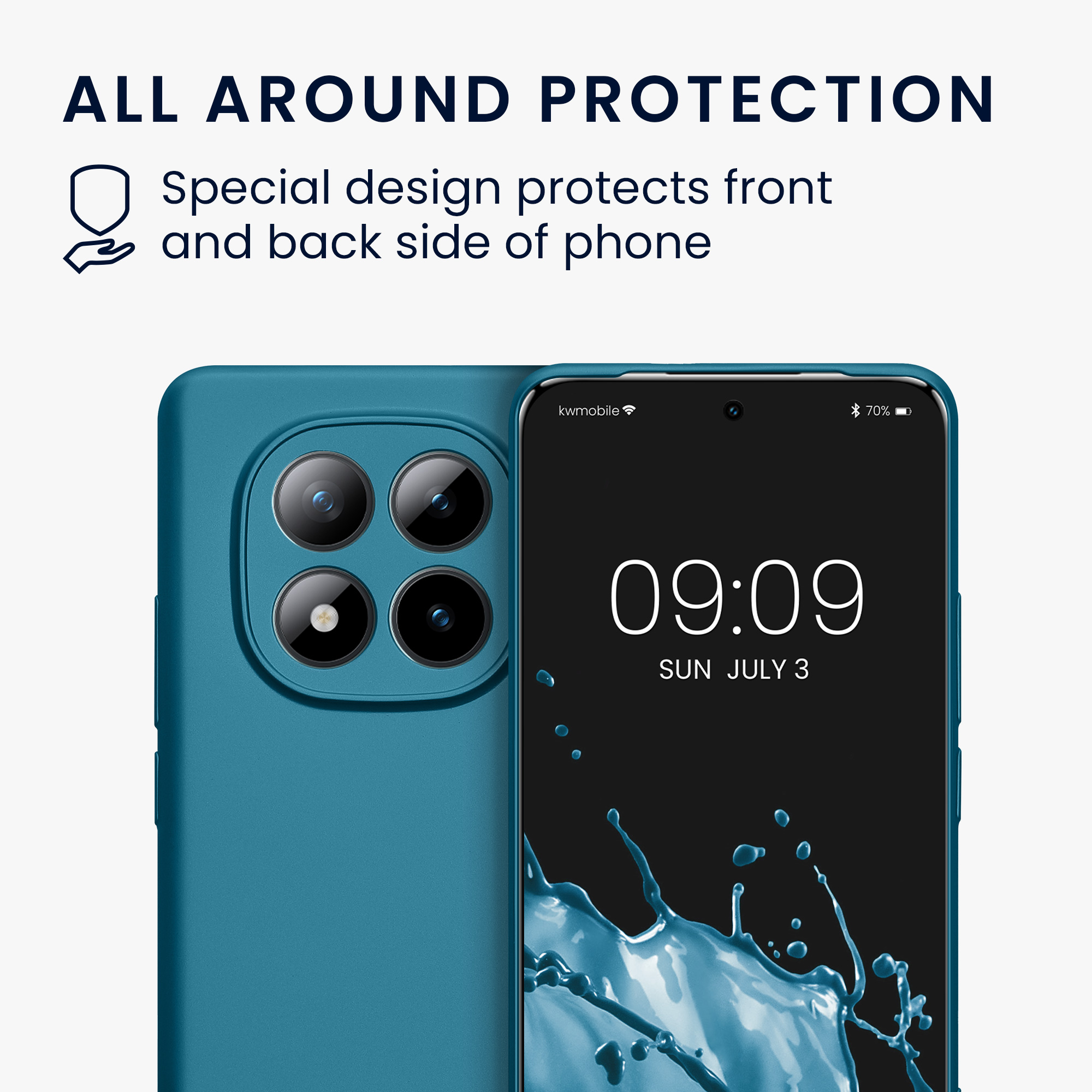 Pouzdro pro Xiaomi Redmi Note 15 4G / 5G / Poco M8 5G kwmobile metalické TPU - metalická karibská modrá