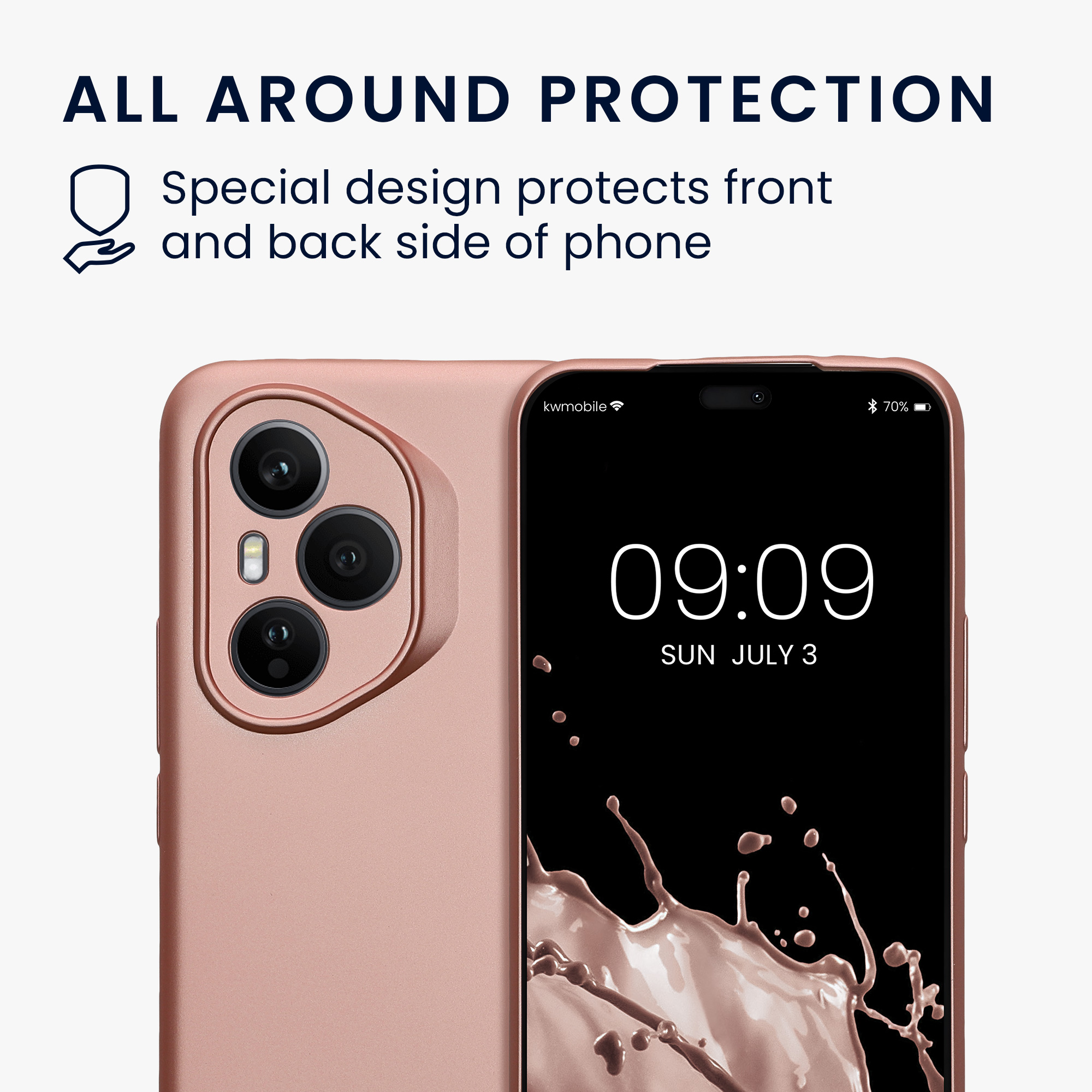 Pouzdro pro HONOR 400 Pro kwmobile metalické TPU - metalická růžové zlato