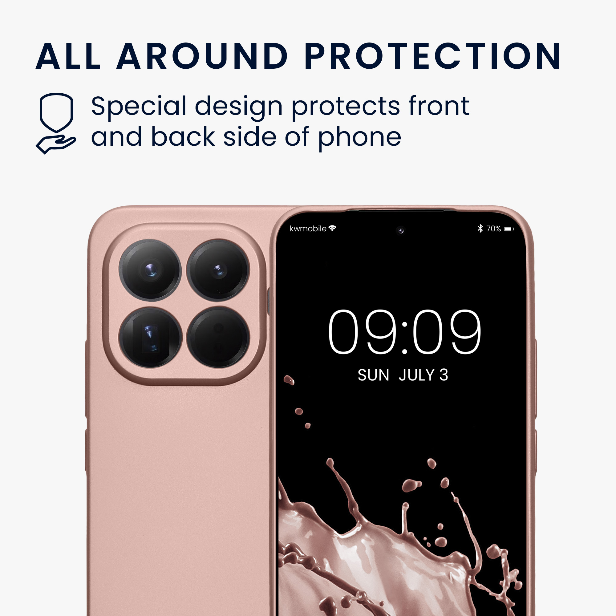 Kryt na mobil Xiaomi 15T Pro kwmobile metalicky růžově zlatý