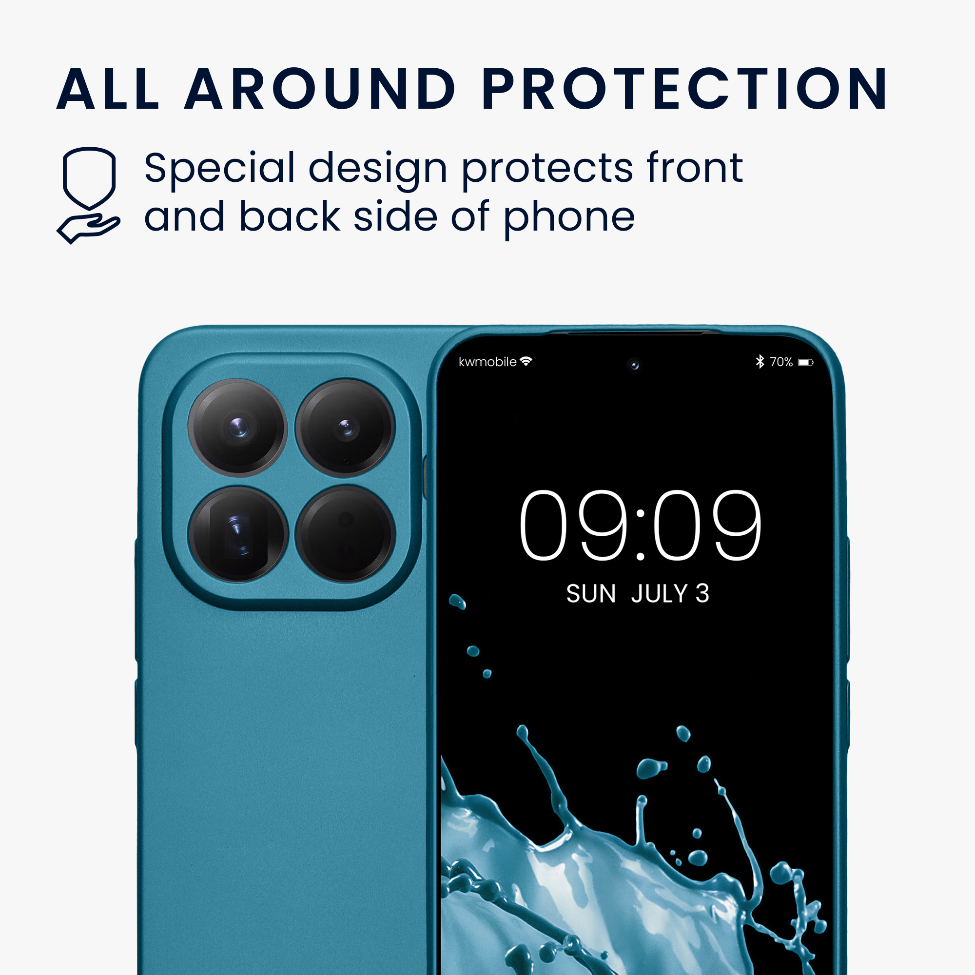 Pouzdro pro Xiaomi 15T Pro kwmobile metalické TPU - metalická karibská modrá
