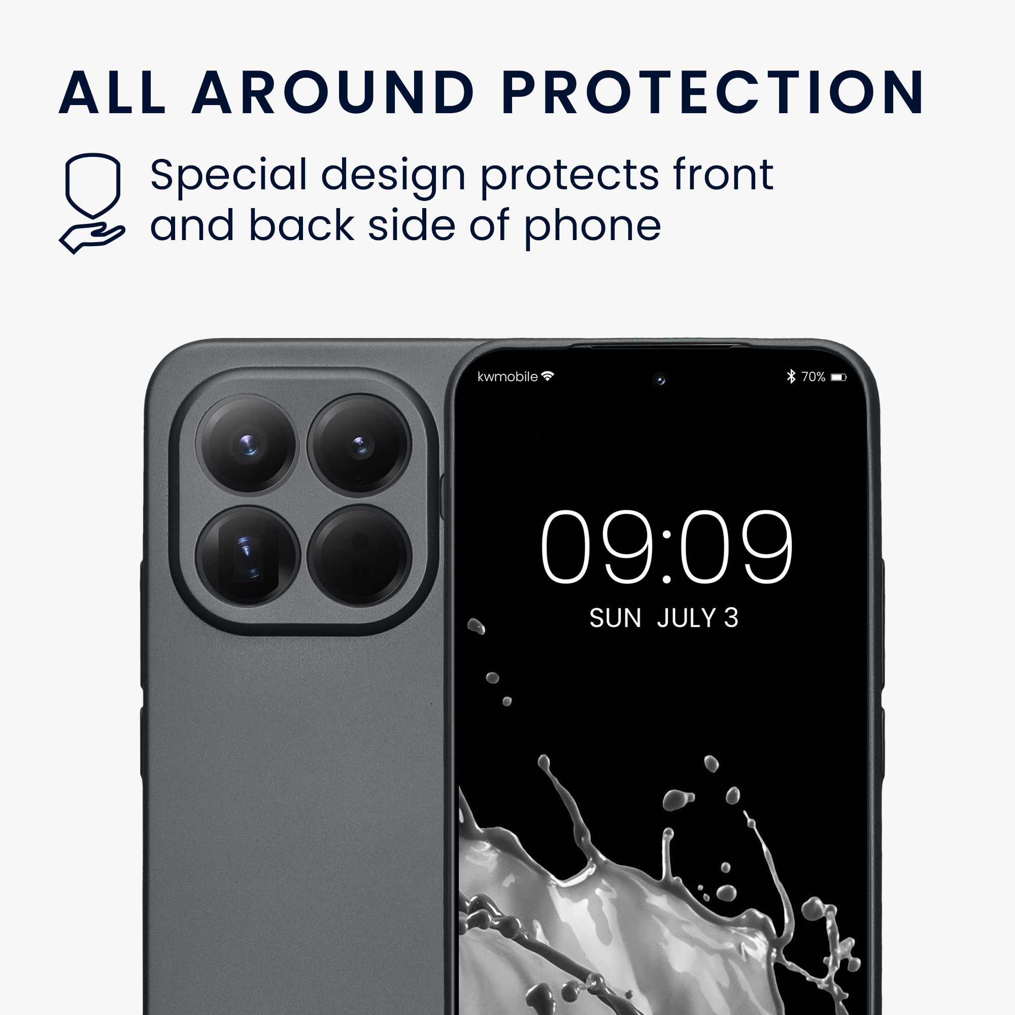 Pouzdro pro Xiaomi 15T Pro kwmobile metalické TPU - metalická šedá