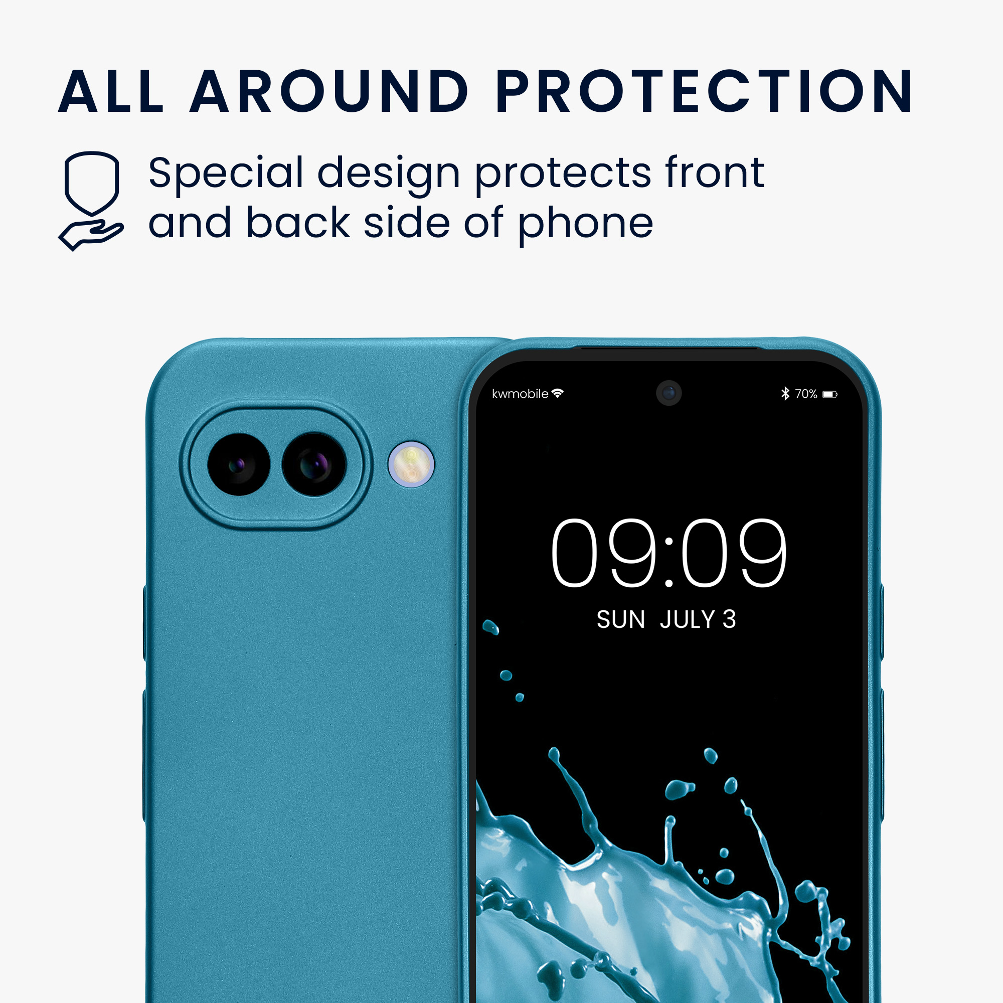 Pouzdro pro Google Pixel 10a kwmobile metalické TPU - metalická karibská modrá