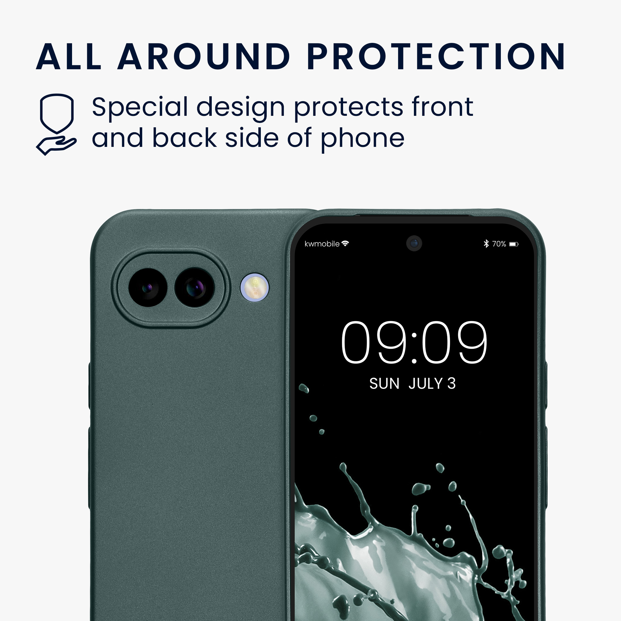 Pouzdro pro Google Pixel 10a kwmobile metalické TPU - metalická petrolejová