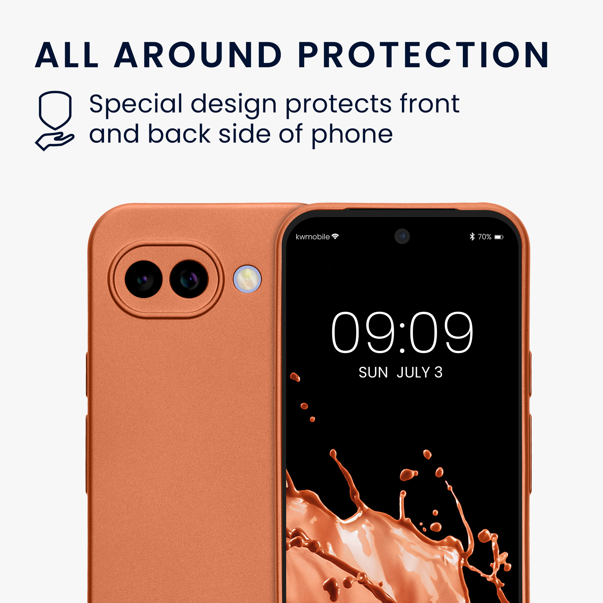 Pouzdro pro Google Pixel 10a kwmobile metalické TPU - metalická oranžová