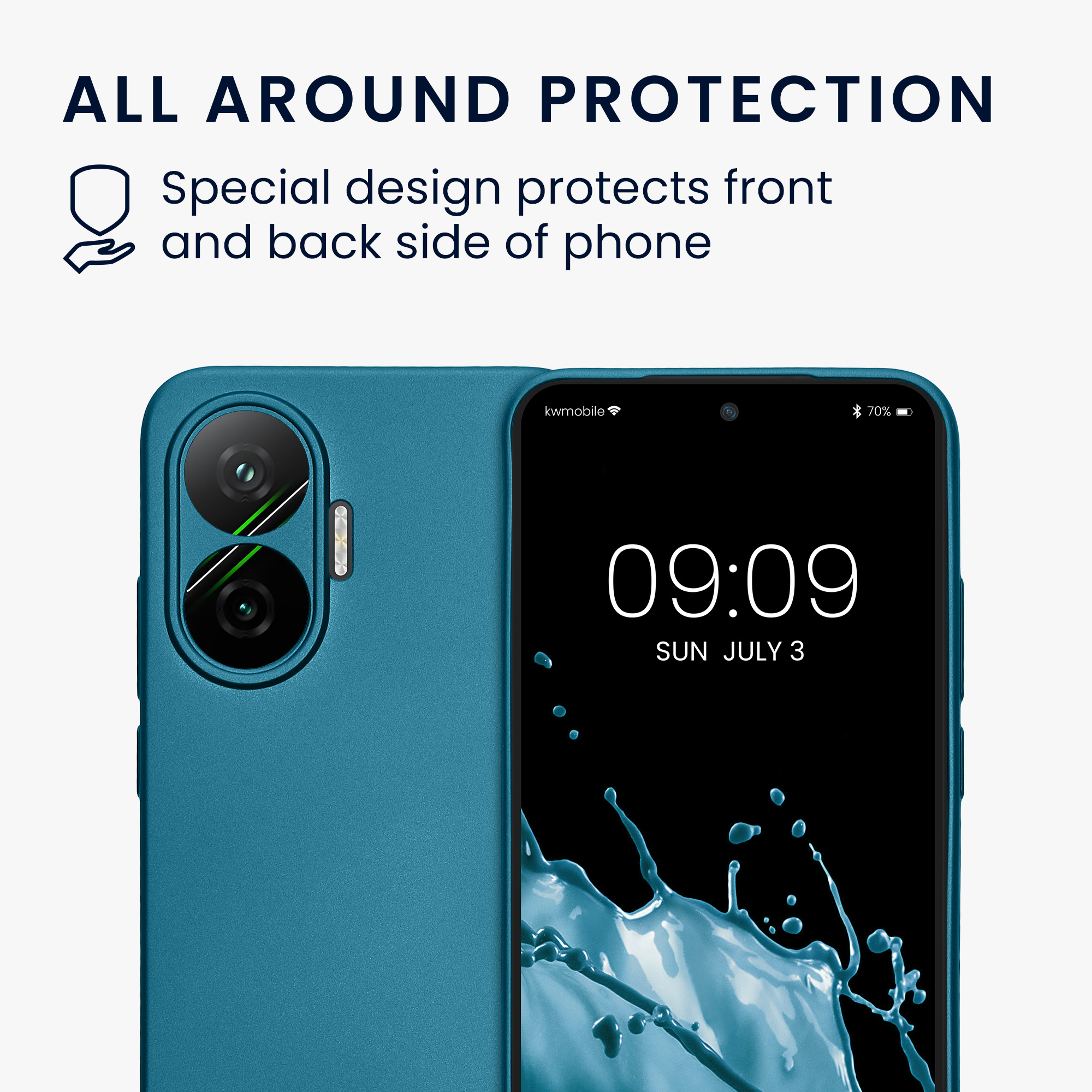 Pouzdro pro Xiaomi Poco F7 kwmobile metalické TPU - metalická karibská modrá