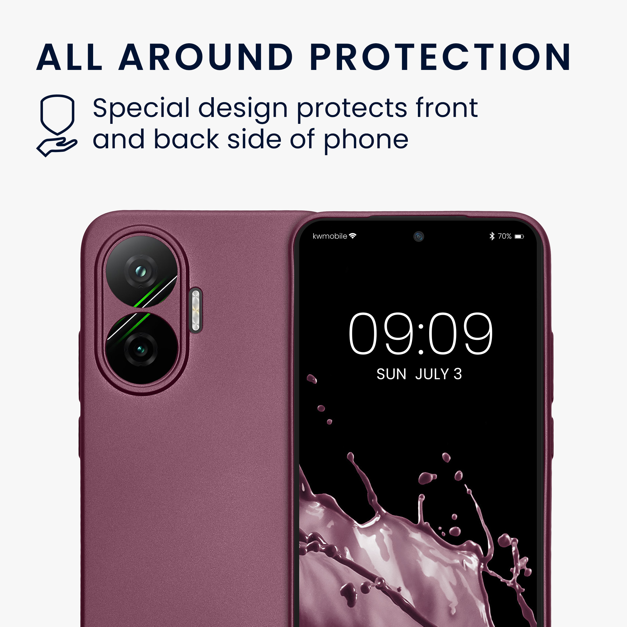 Pouzdro pro Xiaomi Poco F7 kwmobile metalické TPU - metalická levandulová
