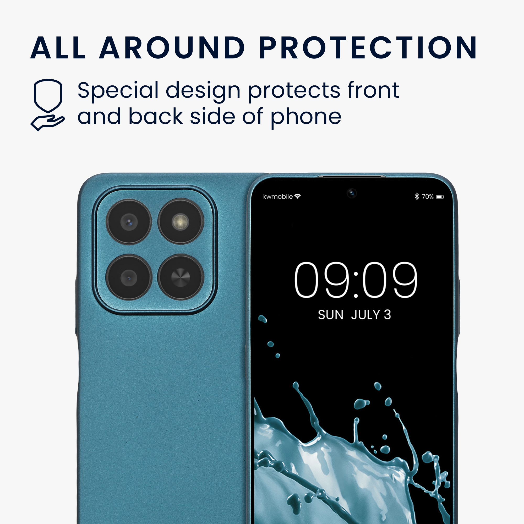 Pouzdro pro HONOR 400 Smart 5G / X7d kwmobile metalické TPU - metalická karibská modrá