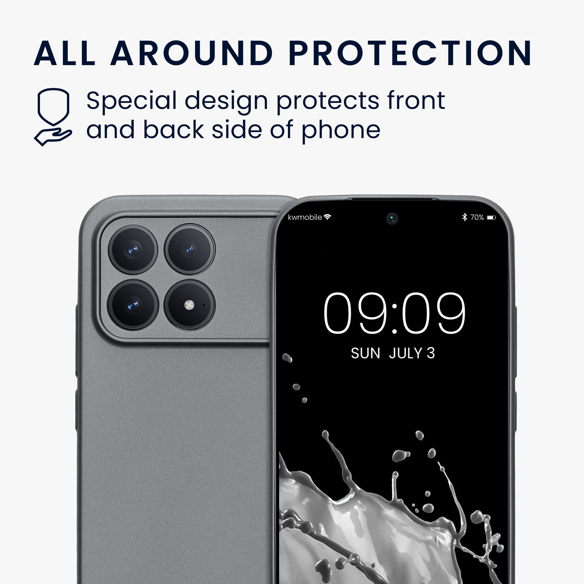 Pouzdro pro Xiaomi Poco F8 Pro kwmobile metalické TPU - metalická šedá