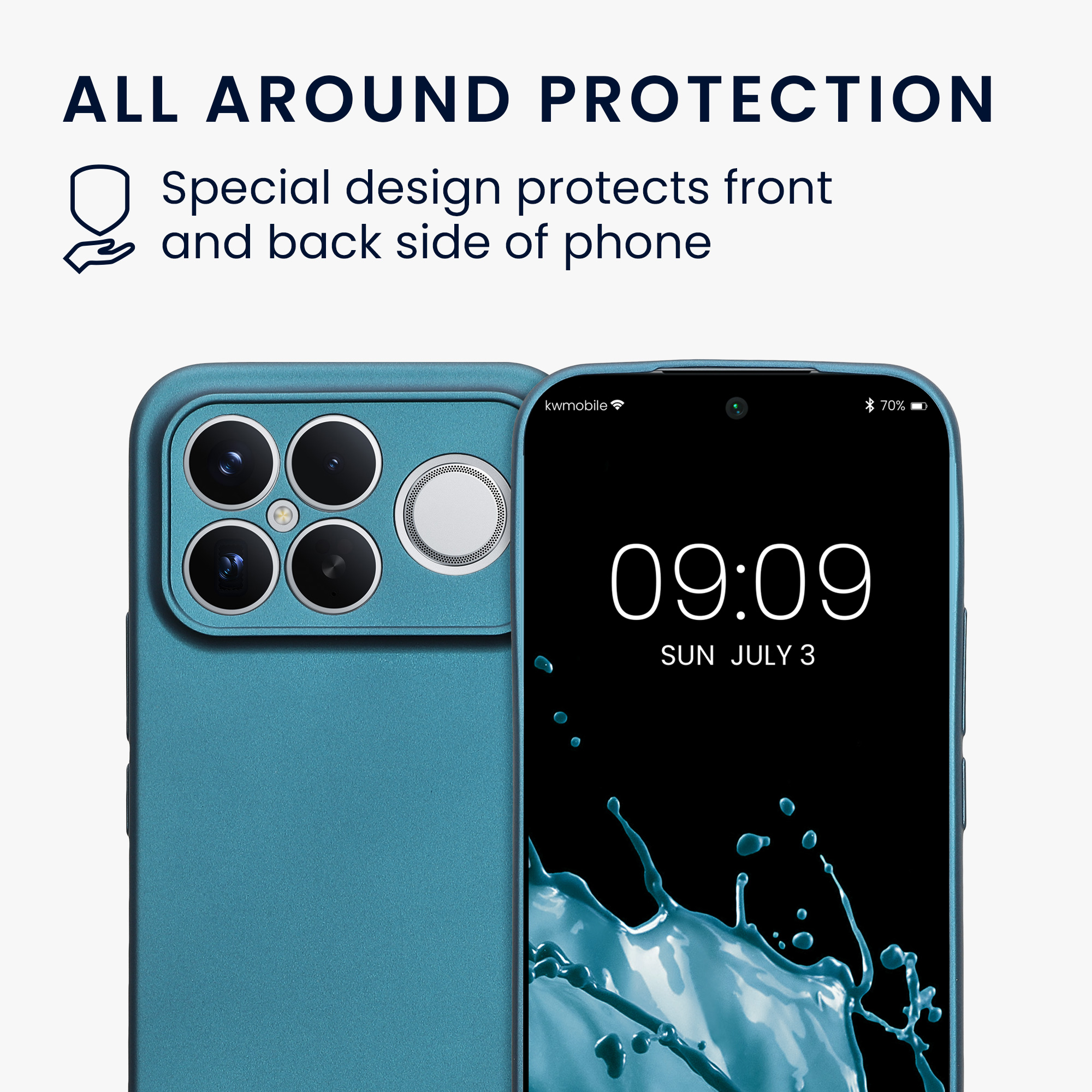 Pouzdro pro Xiaomi Poco F8 Ultra kwmobile metalické TPU - metalická karibská modrá
