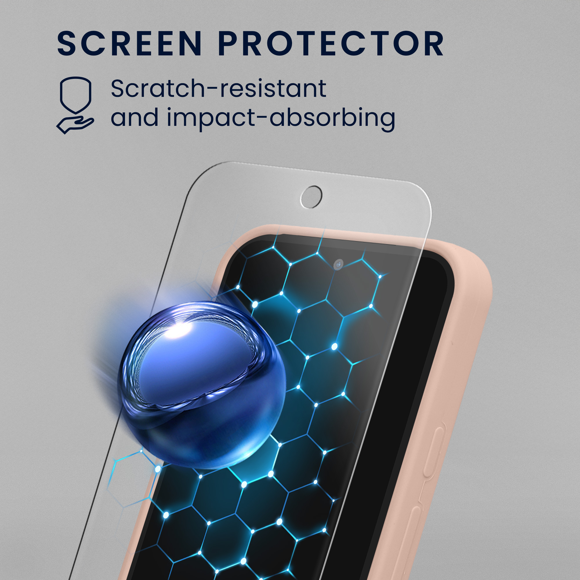 Pouzdro pro Google Pixel 9 / Pixel 9 Pro se 2 tvrzenými ochrannými skly kwmobile - matná starorůžová