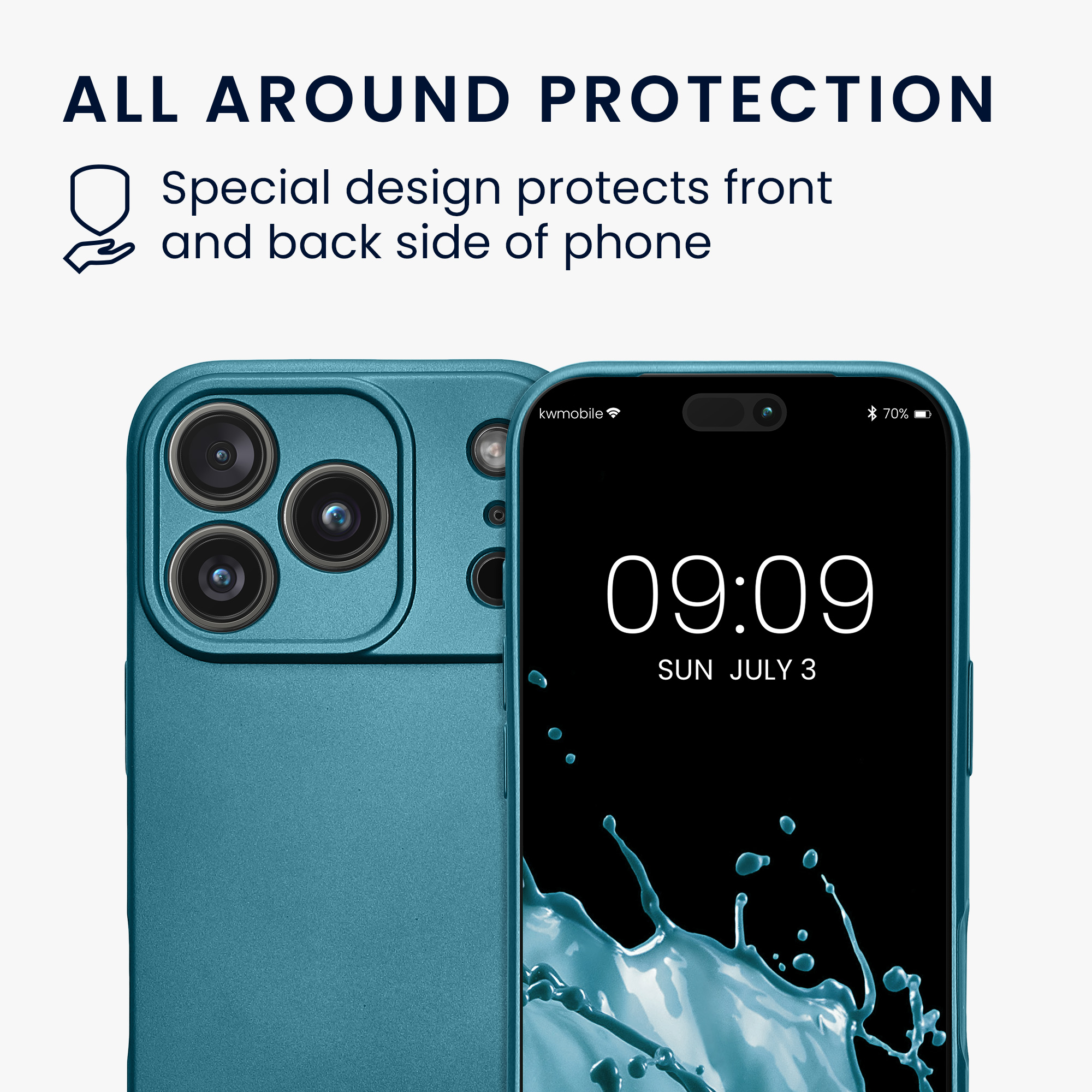 Pouzdro pro Apple iPhone 18 Pro / iPhone 17 Pro kwmobile metalické TPU - metalická karibská modrá
