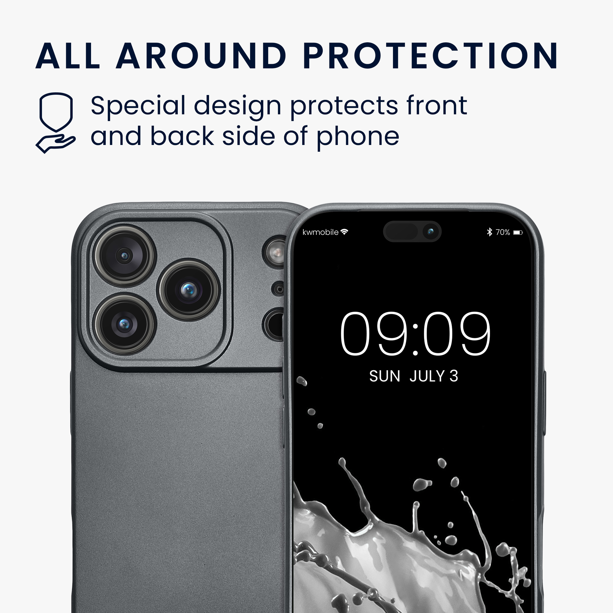 Pouzdro pro Apple iPhone 18 Pro / iPhone 17 Pro kwmobile metalické TPU - metalická šedá
