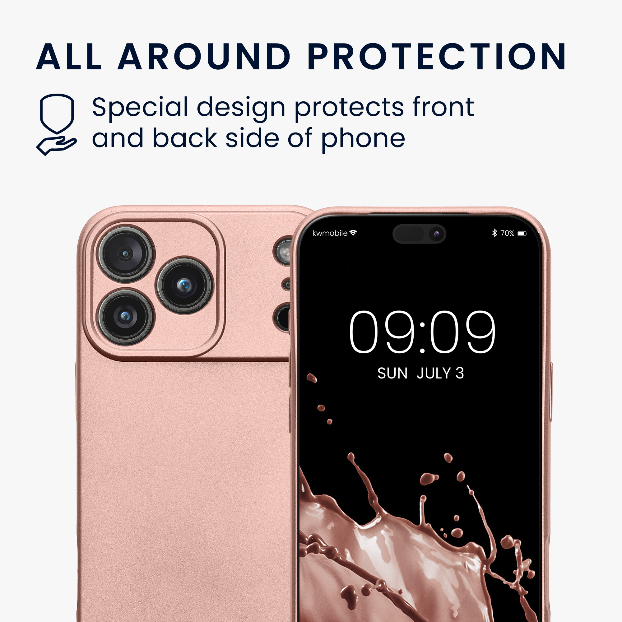 Pouzdro pro Apple iPhone 18 Pro Max / iPhone 17 Pro Max kwmobile metalické TPU - metalická růžové zlato