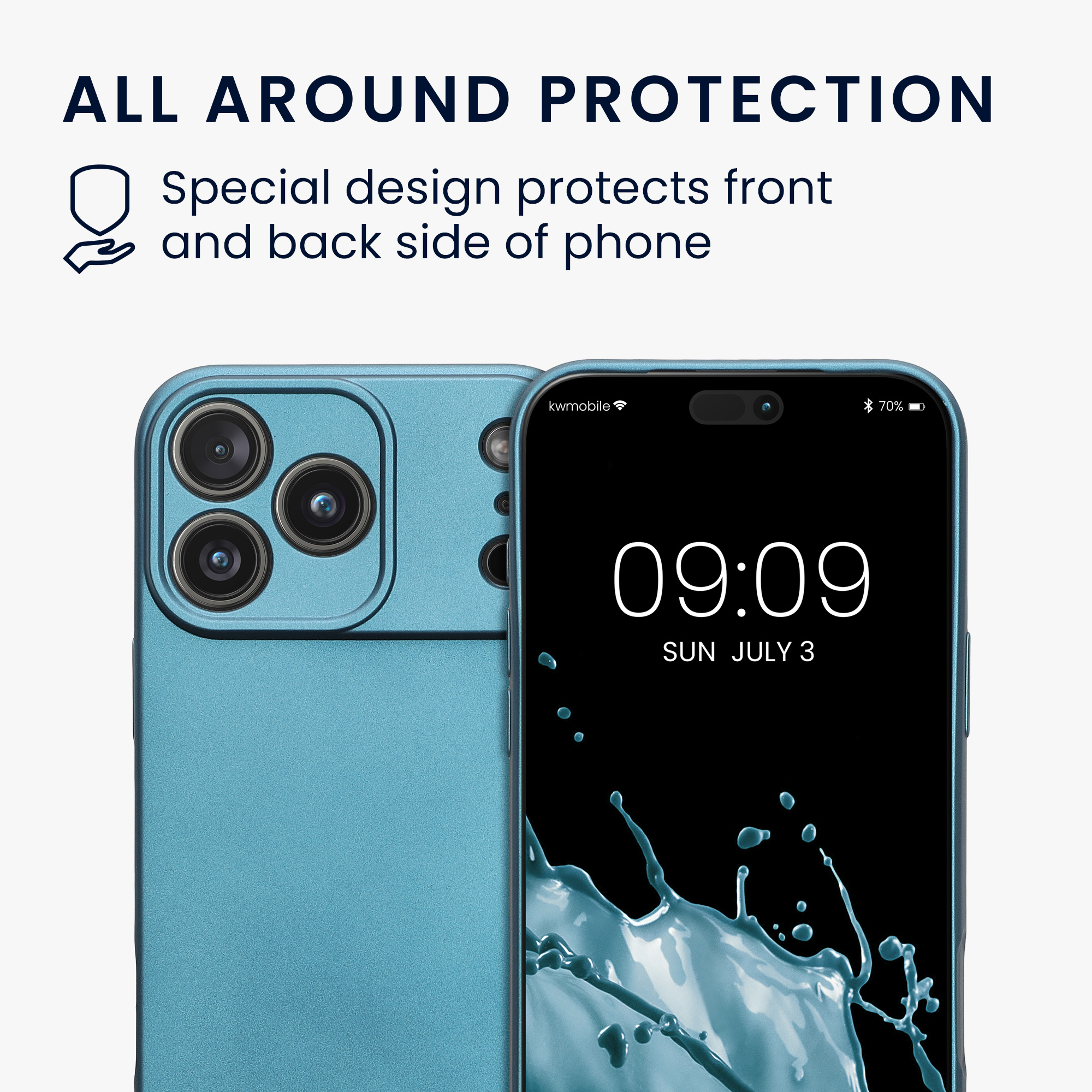 Pouzdro pro Apple iPhone 18 Pro Max / iPhone 17 Pro Max kwmobile metalické TPU - metalická karibská modrá