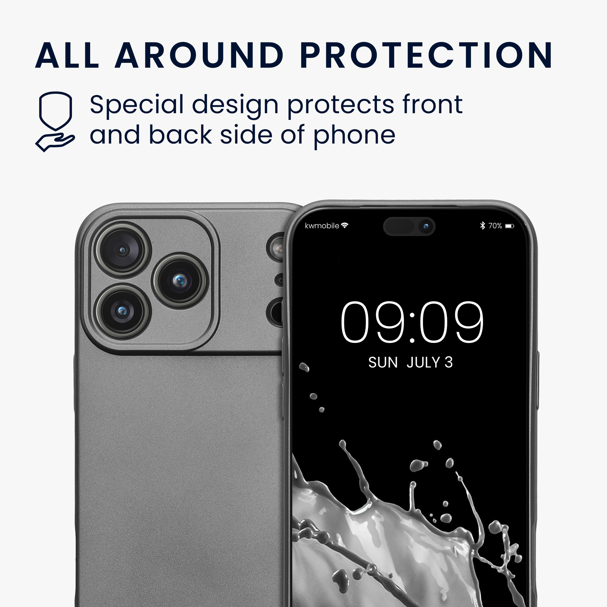 Pouzdro pro Apple iPhone 18 Pro Max / iPhone 17 Pro Max kwmobile metalické TPU - metalická šedá