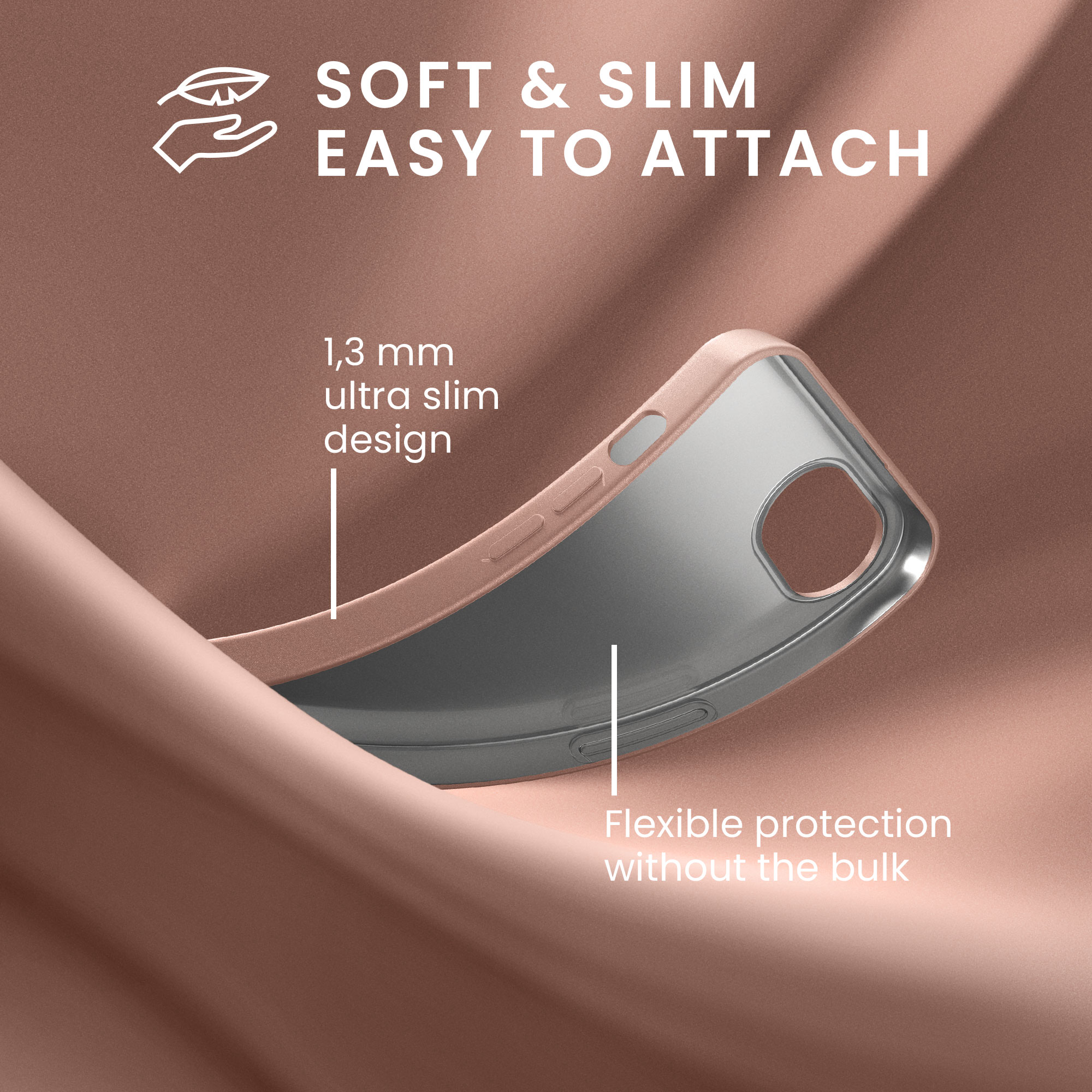 Pouzdro pro Apple iPhone 17e / iPhone 16e kwmobile metalické TPU - metalická růžové zlato