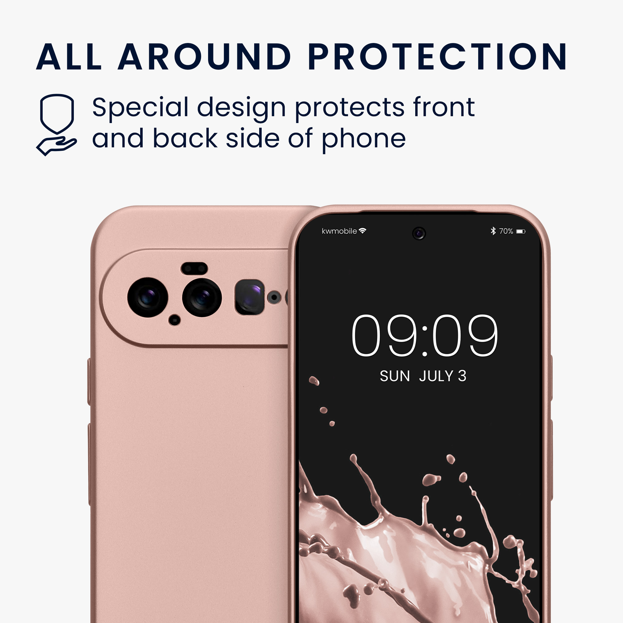 Pouzdro pro Google Pixel 11 kwmobile metalické TPU - metalická růžové zlato