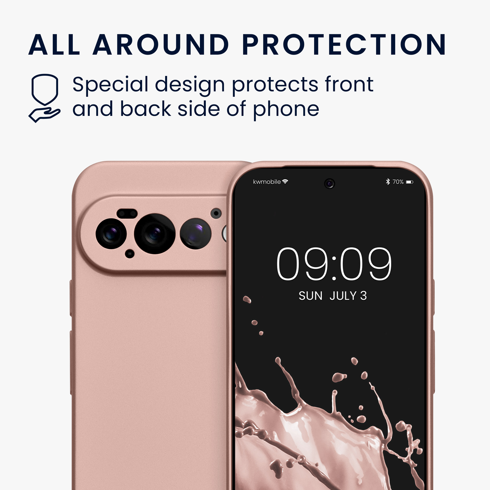 Pouzdro pro Google Pixel 11 Pro kwmobile metalické TPU - metalická růžové zlato