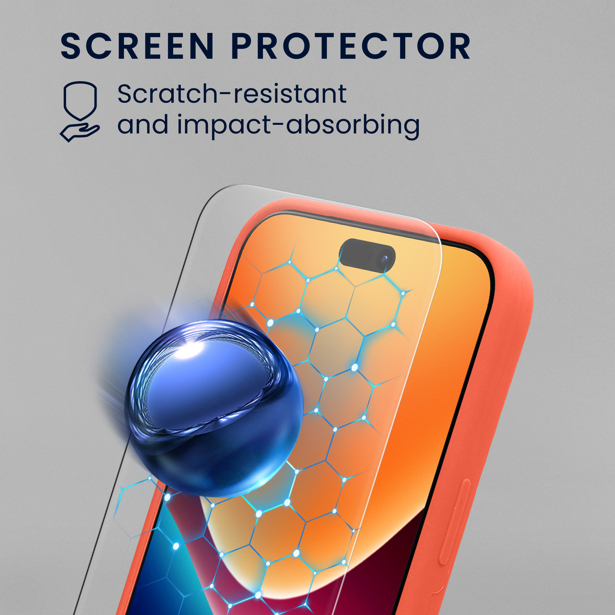 Kryt s tvrzeným sklem na mobil Apple iPhone 18 Pro Max a další - kwmobile, sytý korálový