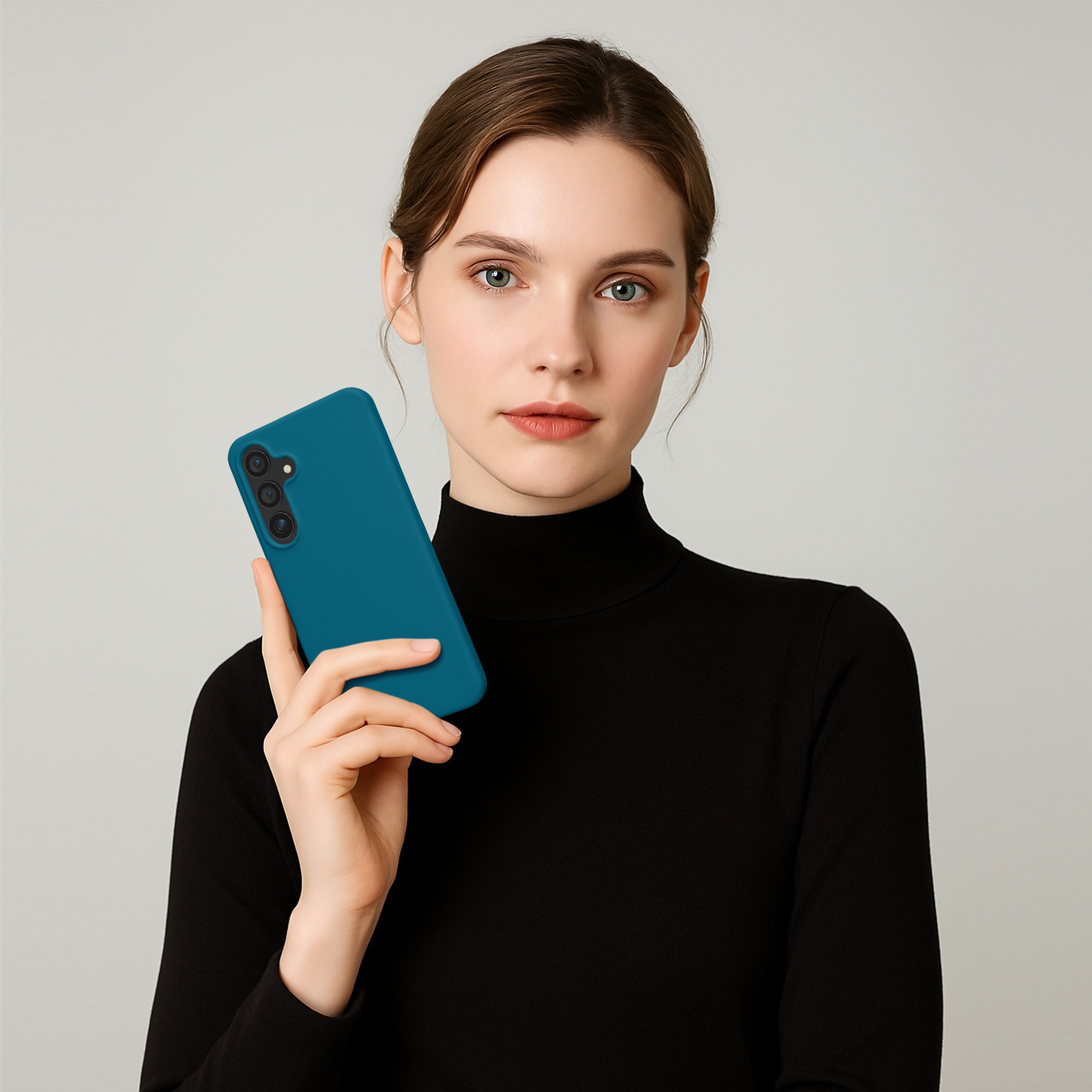 Matný silikonový kryt pro Samsung Galaxy S24, nárazuvzdorný, pro bezdrátové nabíjení kwmobile ‑ matná petrolejová