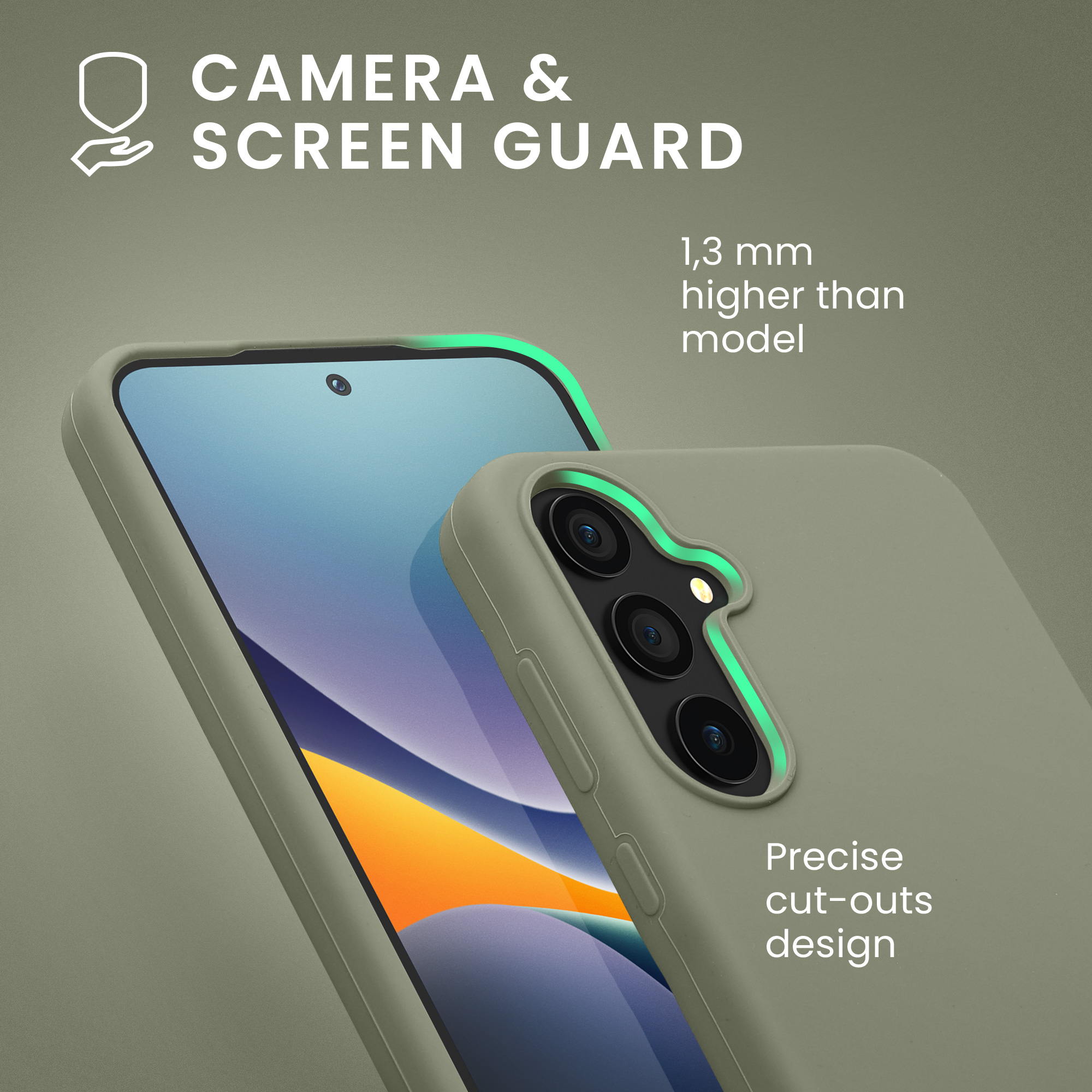 Kryt na mobil Samsung Galaxy A55 5G kwmobile TPU Šedo-zelená