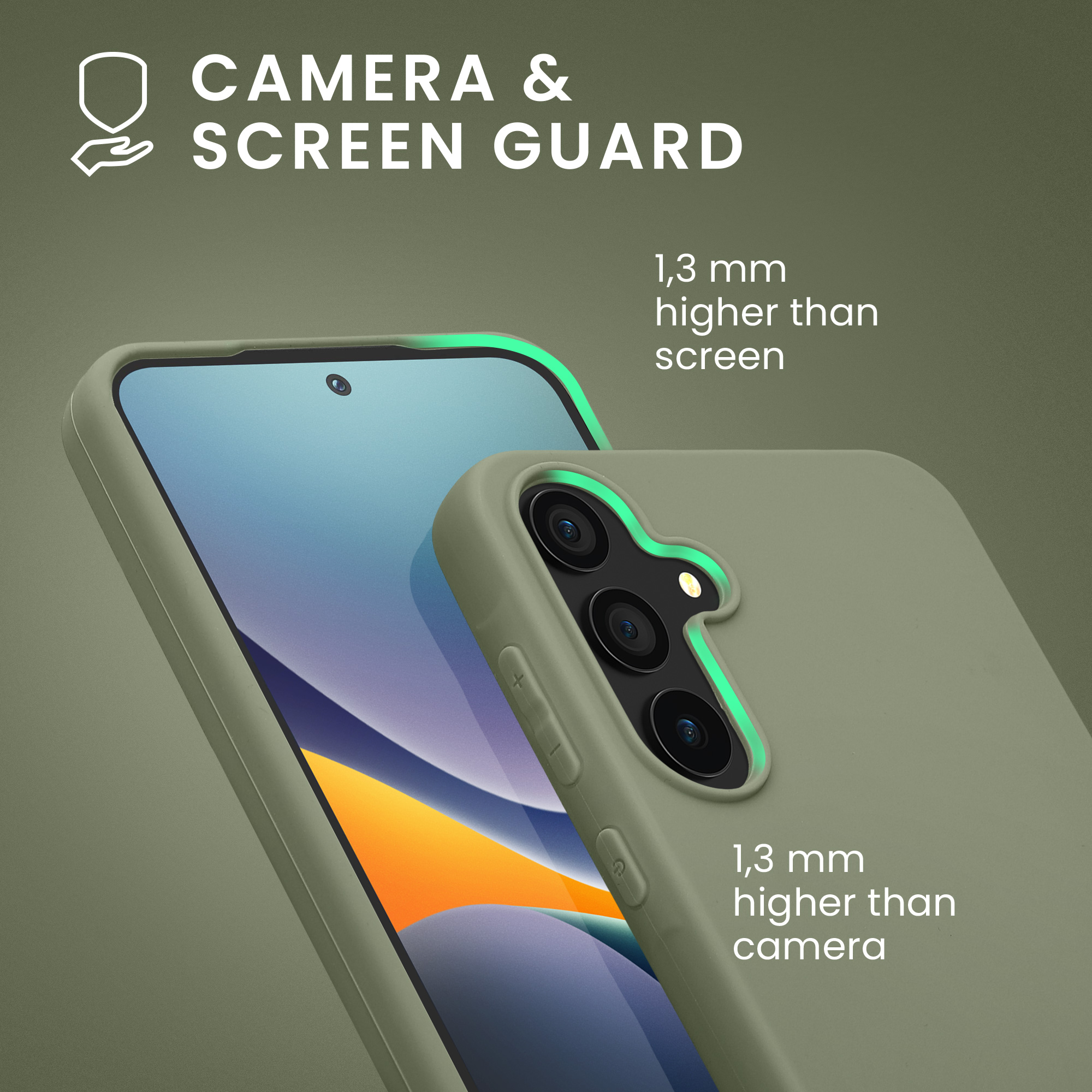 Kryt na mobil Samsung Galaxy A55 5G kwmobile TPU Šedo-zelená