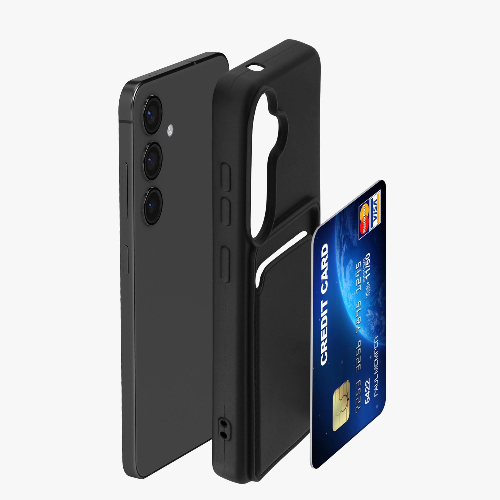 Kryt na mobil Galaxy S24 kwmobile s kartou černá