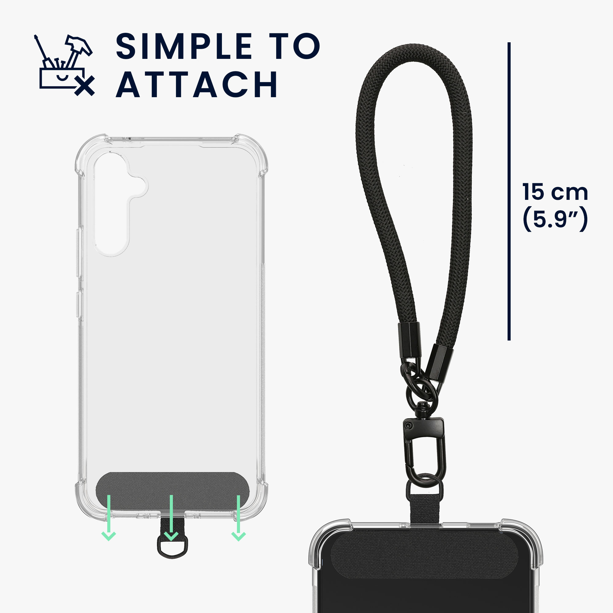Průhledný kryt na mobil Samsung Galaxy A54 5G kwmobile TPU s poutkem na zápěstí transparentní