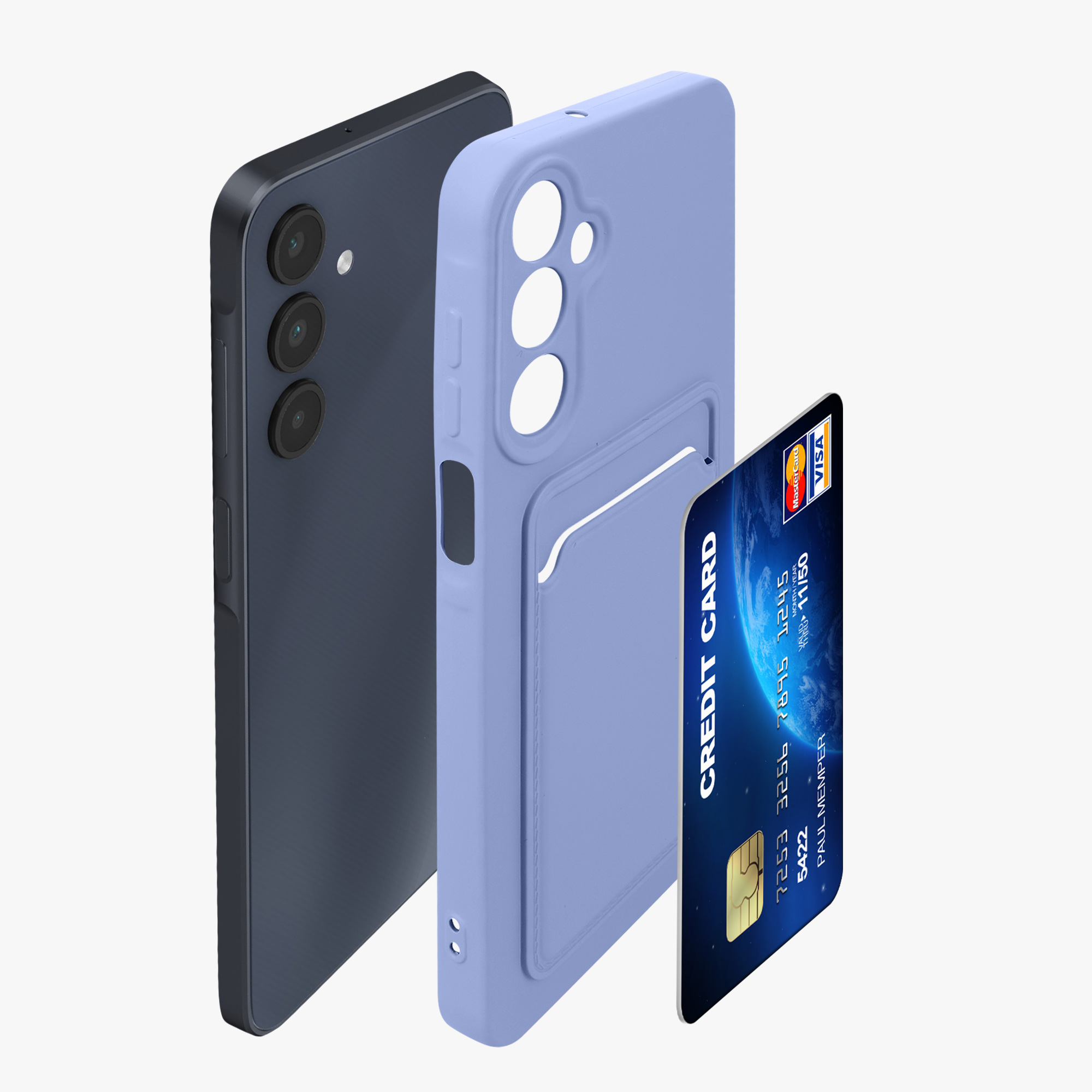 Kryt na mobil Samsung Galaxy A16 5G kwmobile TPU s přihrádkou na kartu Levandulová