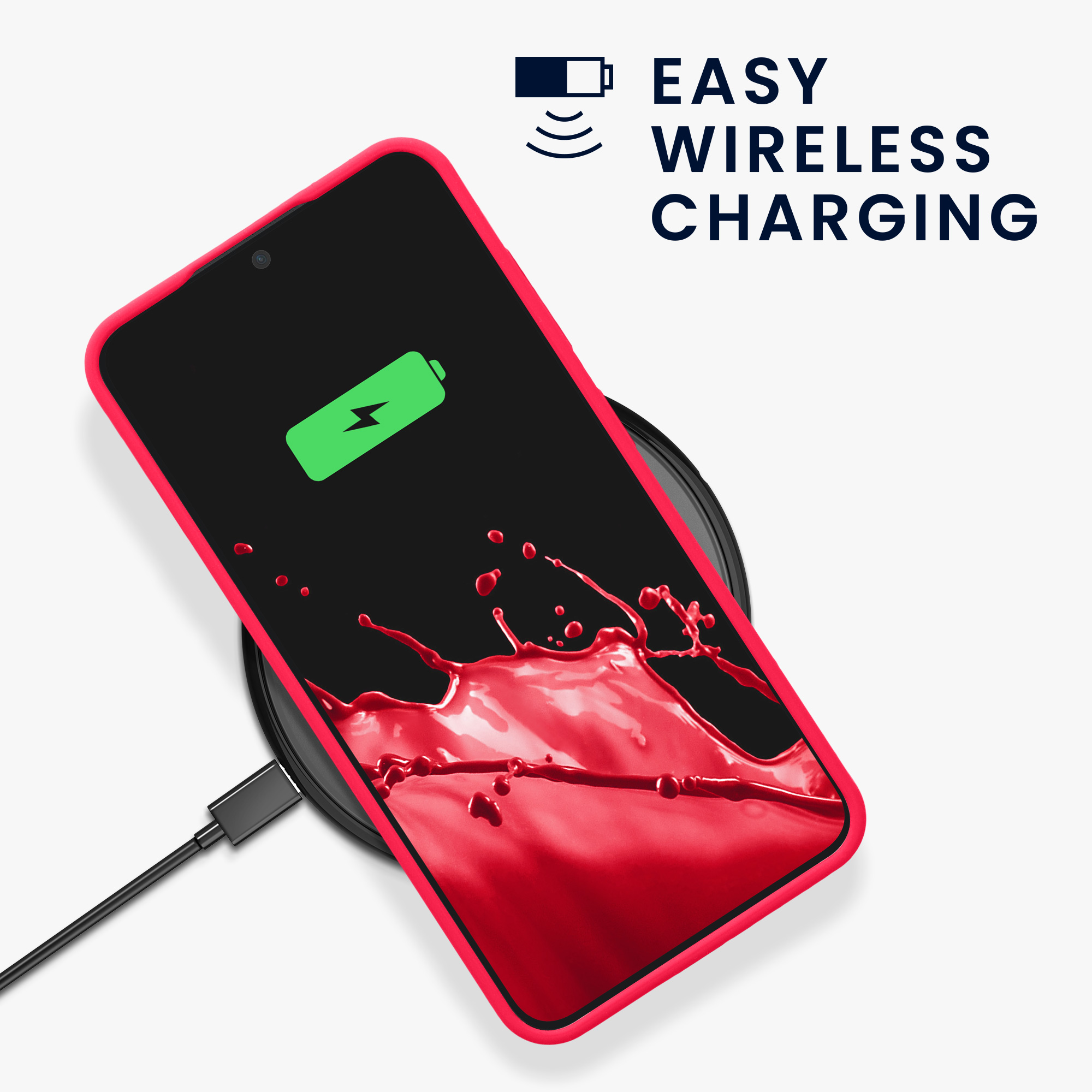 Silikonový kryt na mobil Galaxy S24 kwmobile neonově růžová