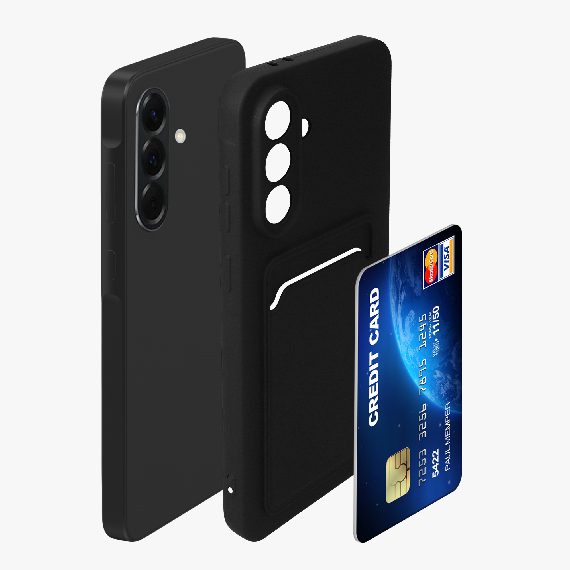 Kryt na mobil Samsung Galaxy A36 5G kwmobile Card Holder černý