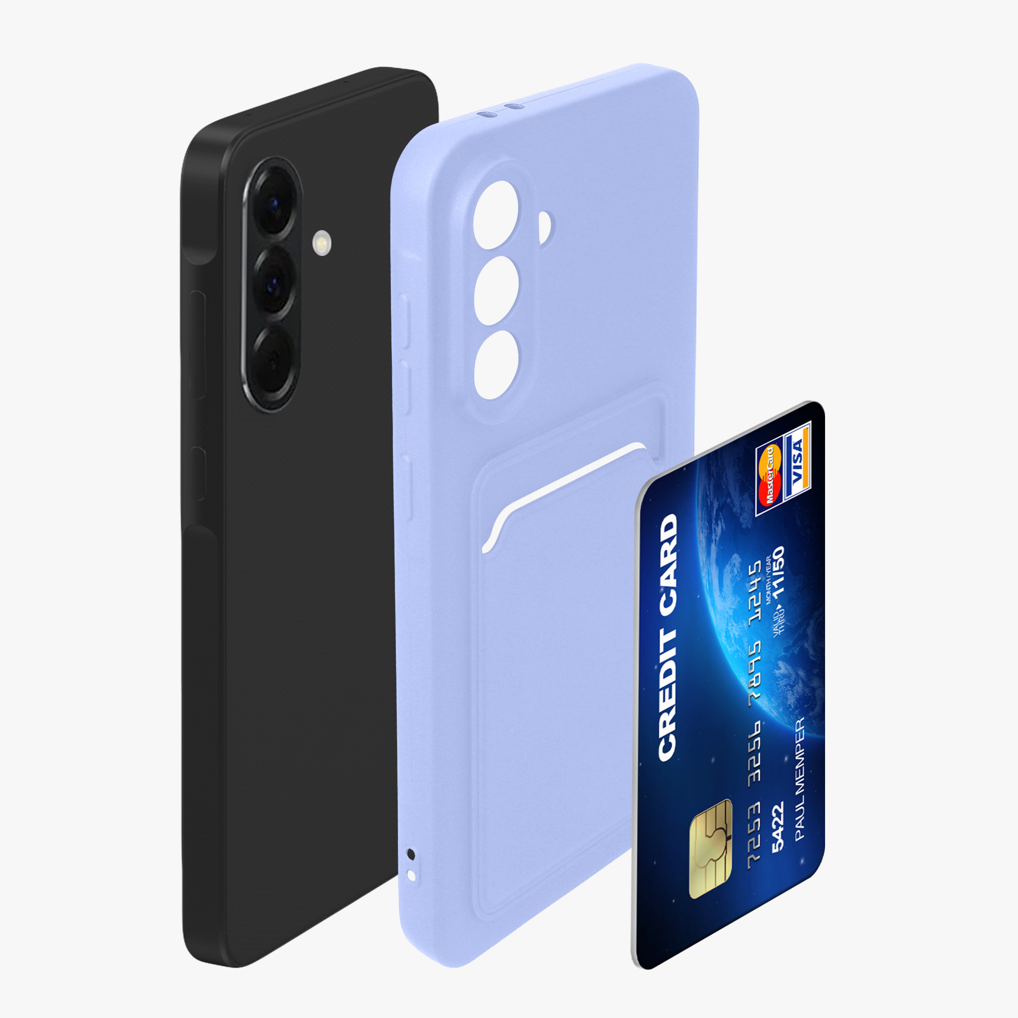 Pouzdro pro Samsung Galaxy A56 5G s přihrádkou na kartu kwmobile kapsa na kartu TPU - levandulová