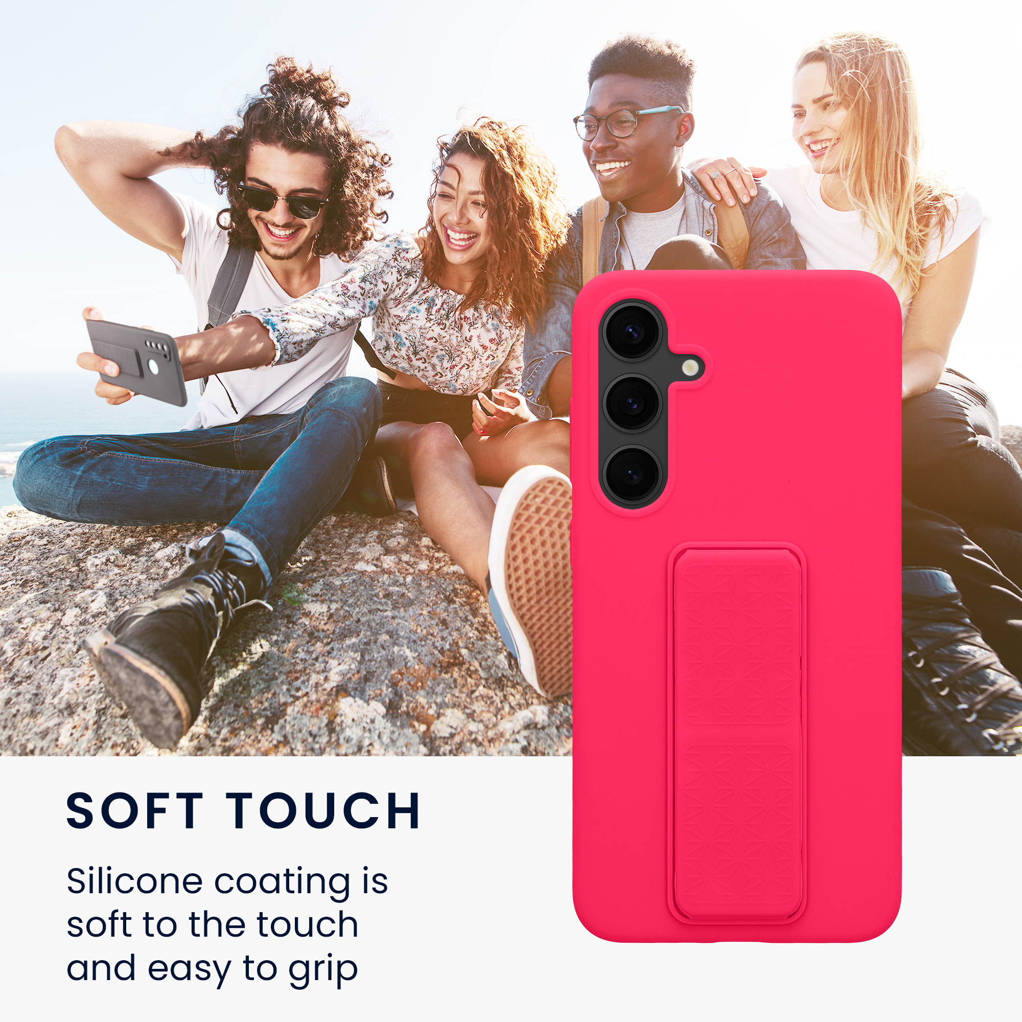 Kryt s poutkem Samsung Galaxy S24 Plus kwmobile neonově růžová