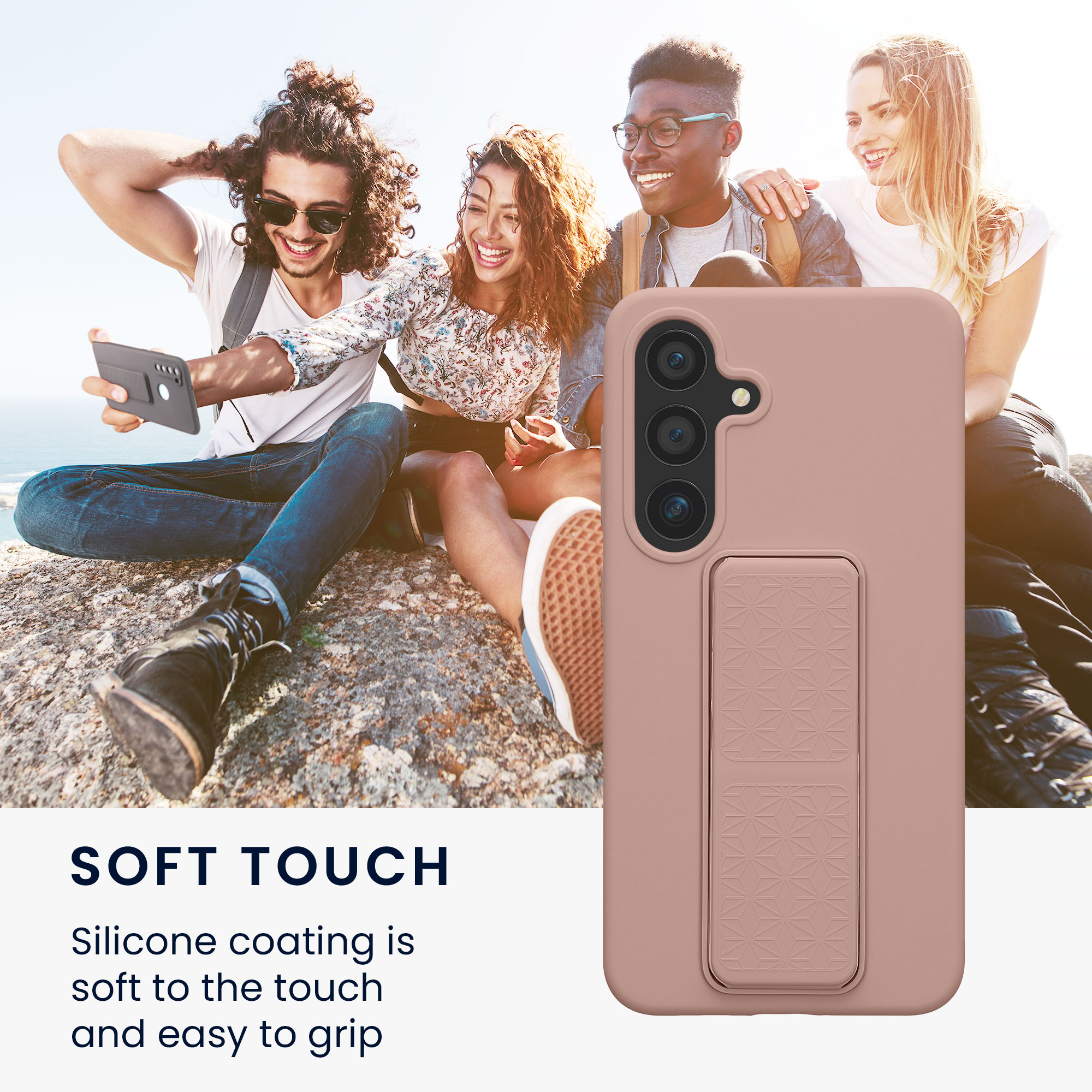 Kryt s poutkem Samsung Galaxy S25 kwmobile pudrově růžová