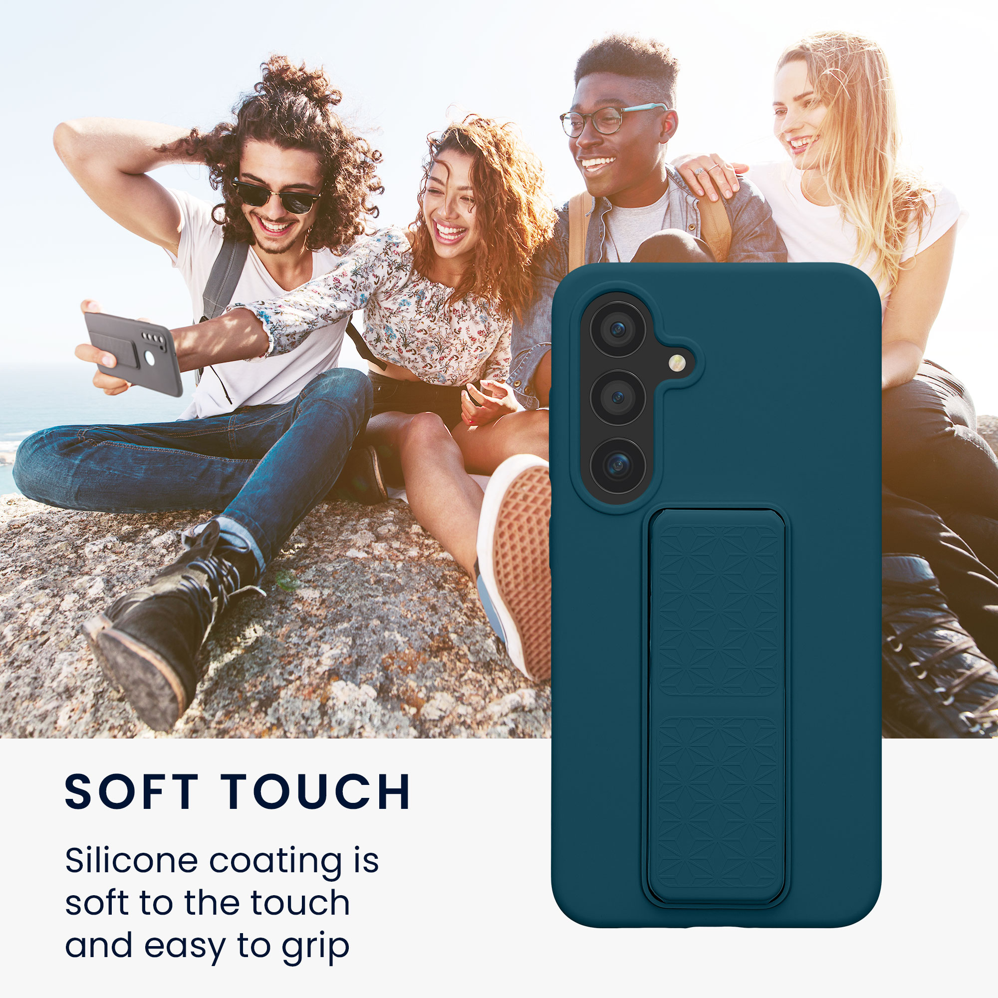 Kryt s poutkem Samsung Galaxy S25 kwmobile matná petrolejová Teal Matte