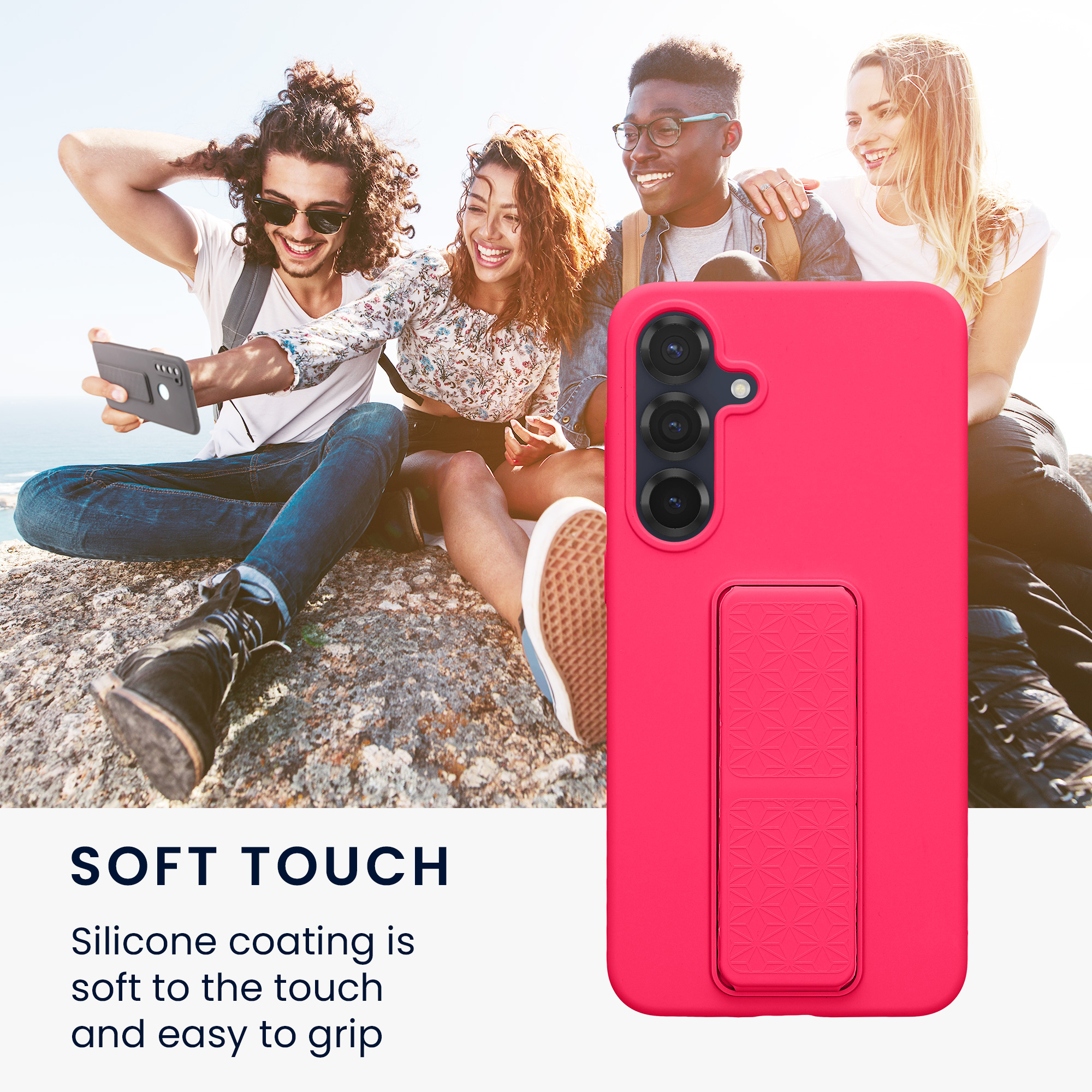 Crossbody kryt na mobil Samsung Galaxy S25 Plus kwmobile neonově růžová