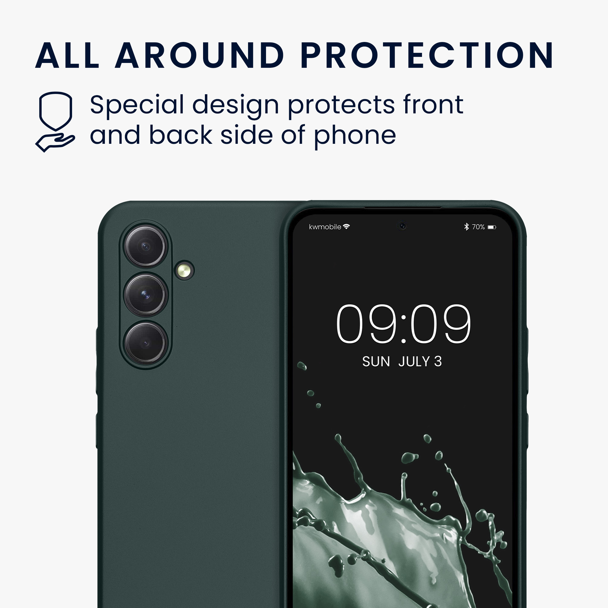 Kryt na mobil Samsung Galaxy A54 5G kwmobile TPU metalický Metalická petrolejová