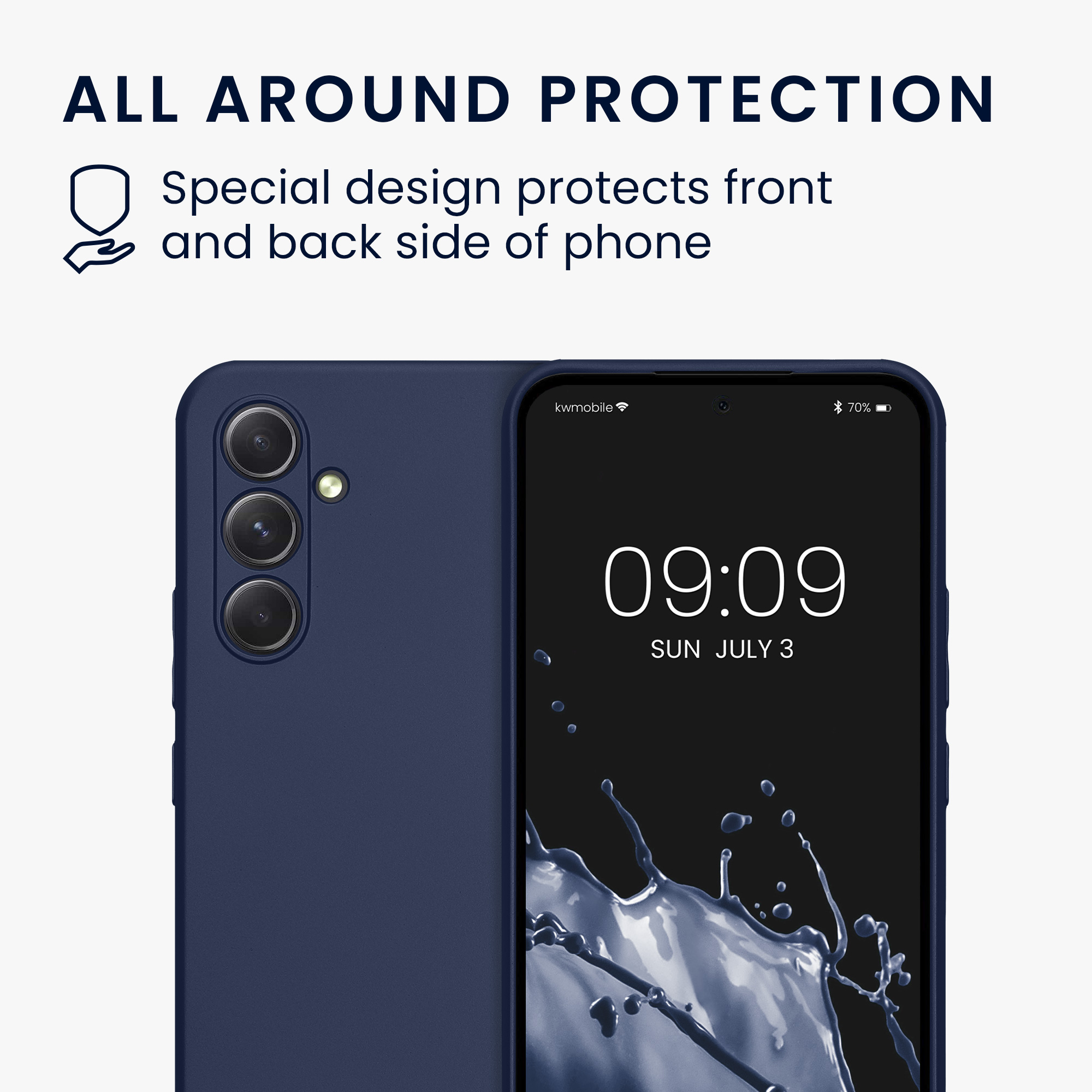 Kryt na mobil Samsung Galaxy A54 5G kwmobile TPU metalický Metalická modrá