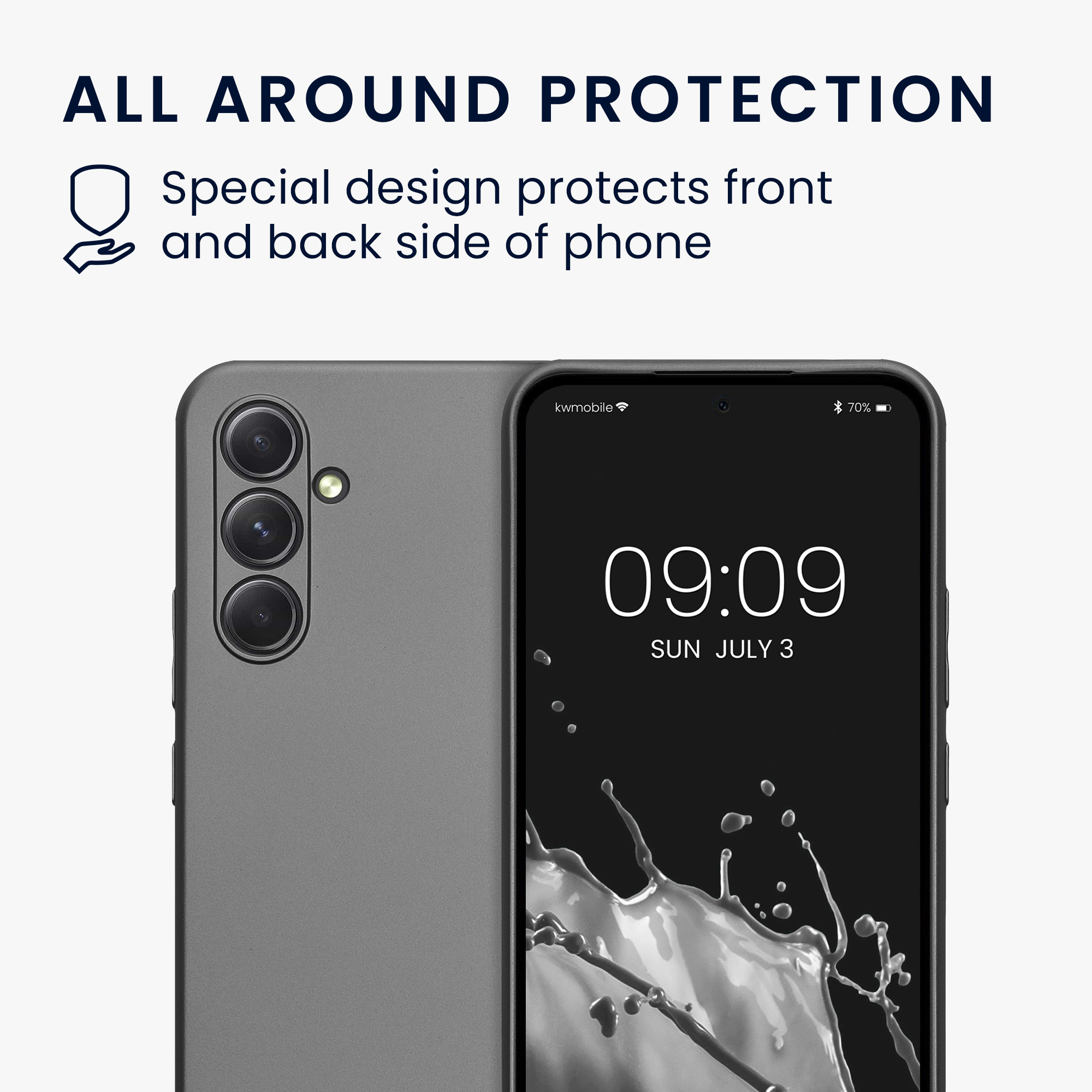 Kryt na mobil Samsung Galaxy A54 5G kwmobile TPU metalický Metalická šedá