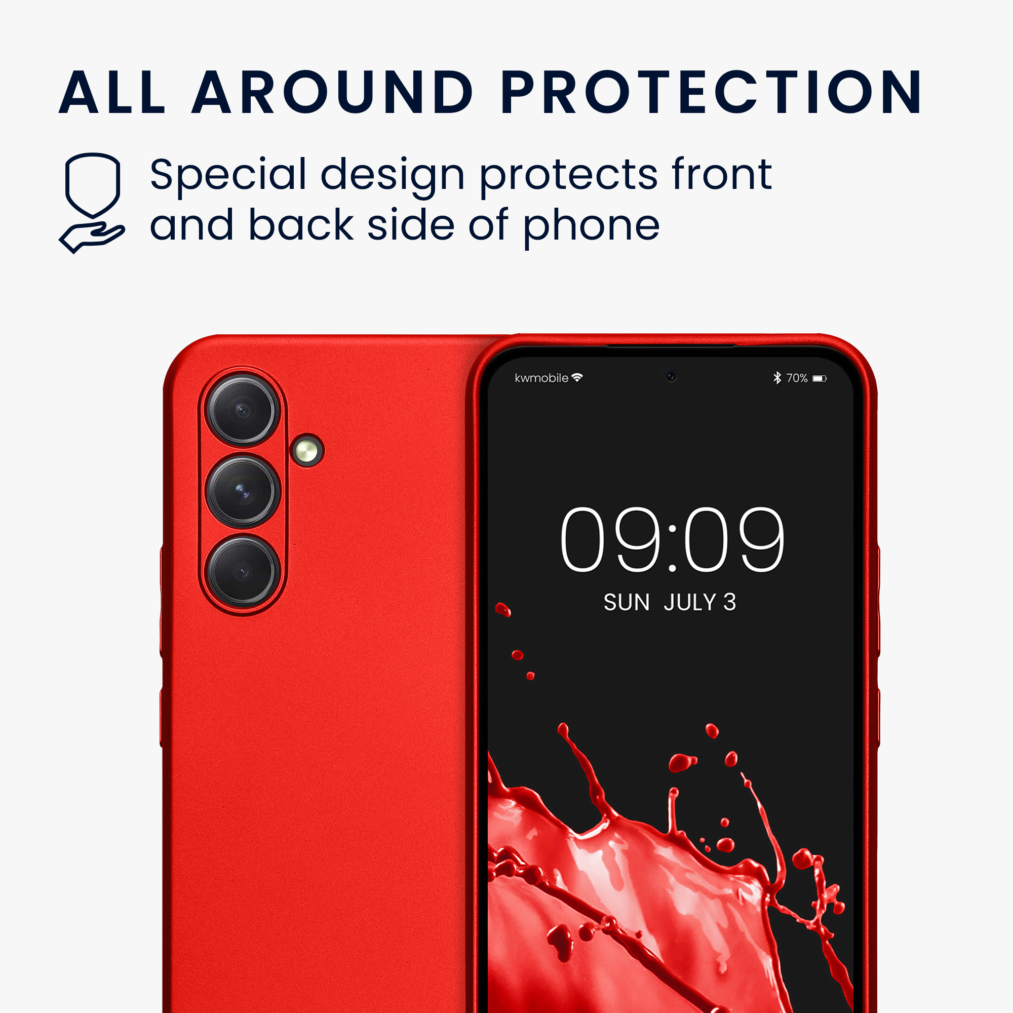 Kryt na mobil Samsung Galaxy A54 5G kwmobile TPU metalický Metalická tmavě červená