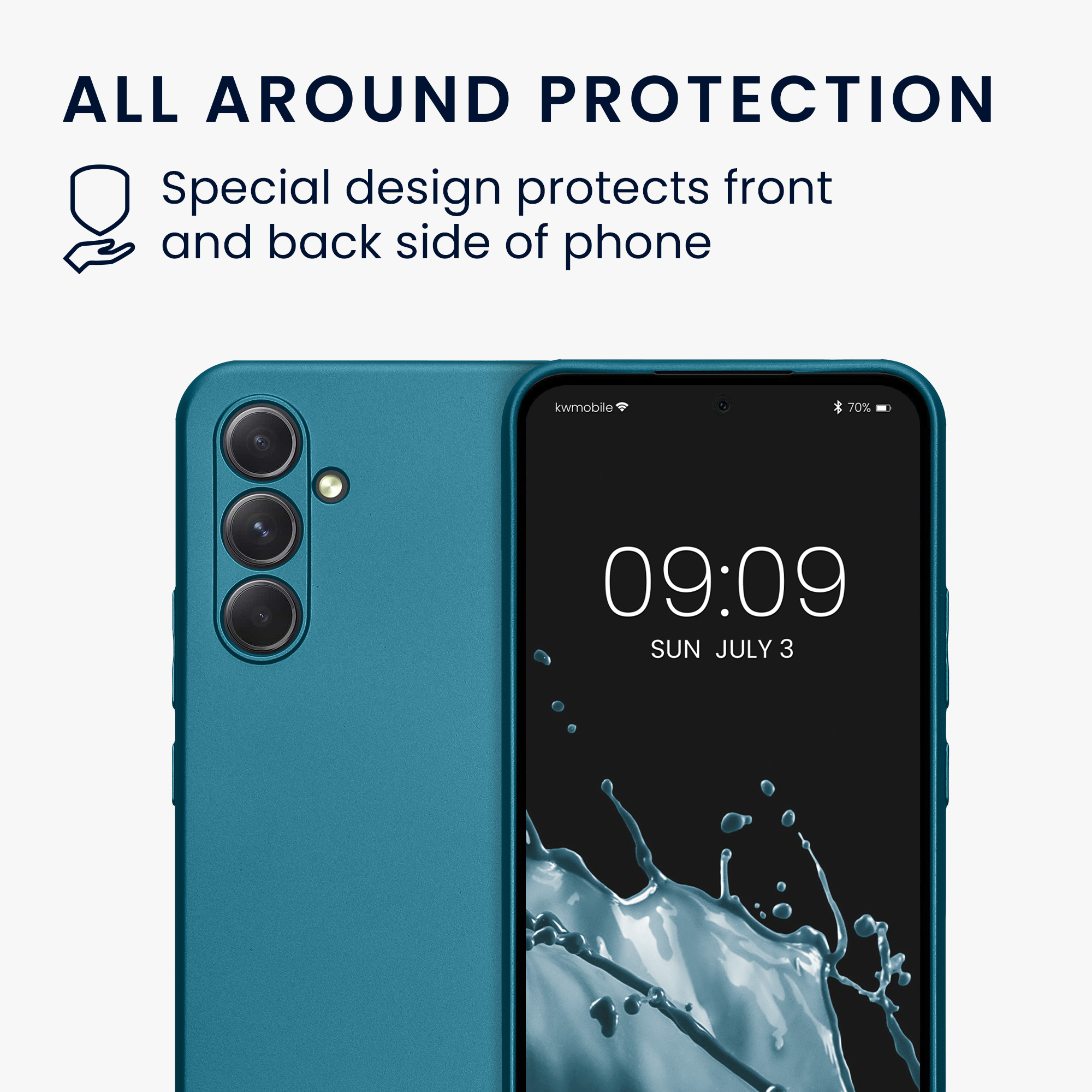 Kryt na mobil Samsung Galaxy A54 5G kwmobile TPU metalický Metalická karibská modrá